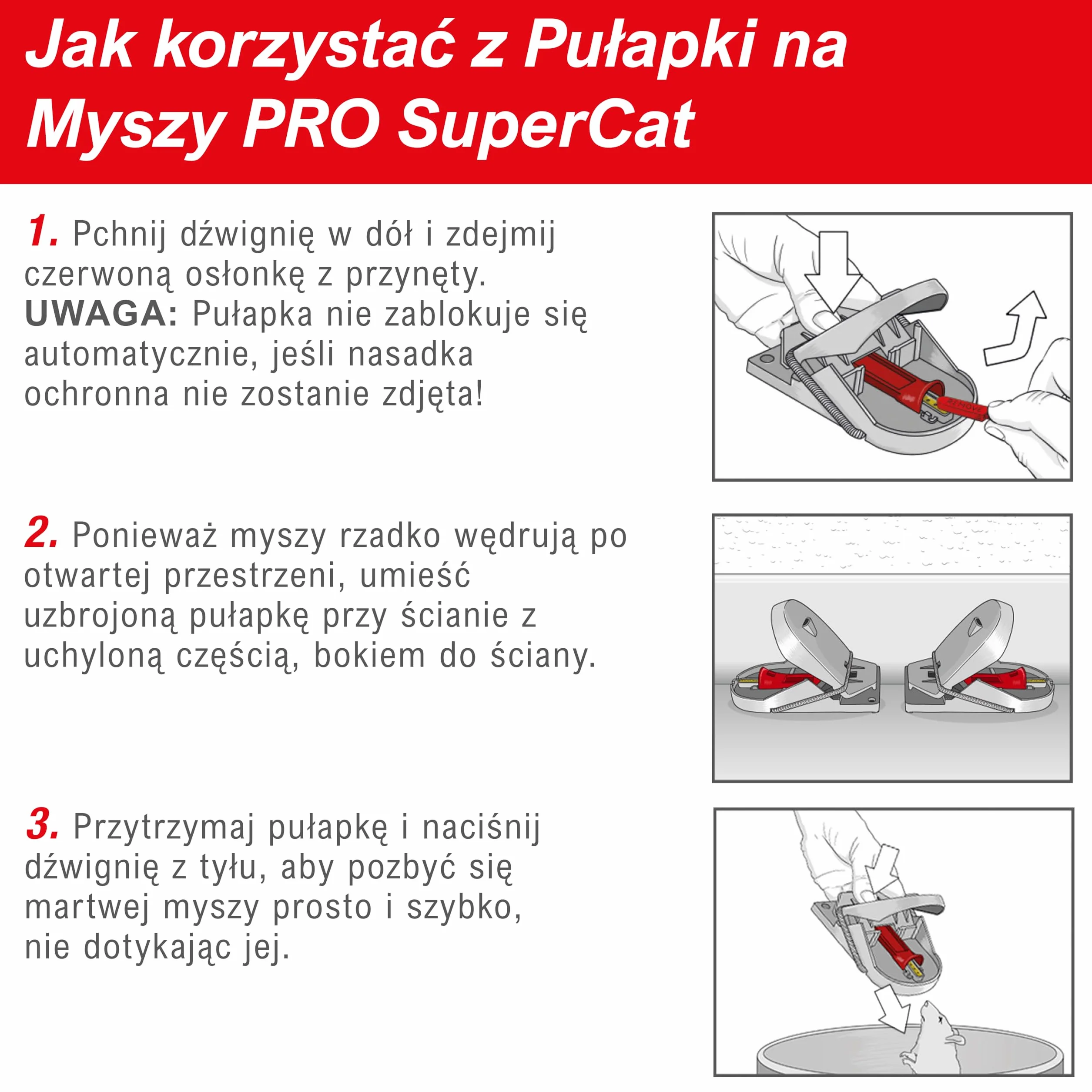 SWISSINNO Pułapka na Myszy PRO SuperCat z Wkładem Przynęty – 2 Sztuki