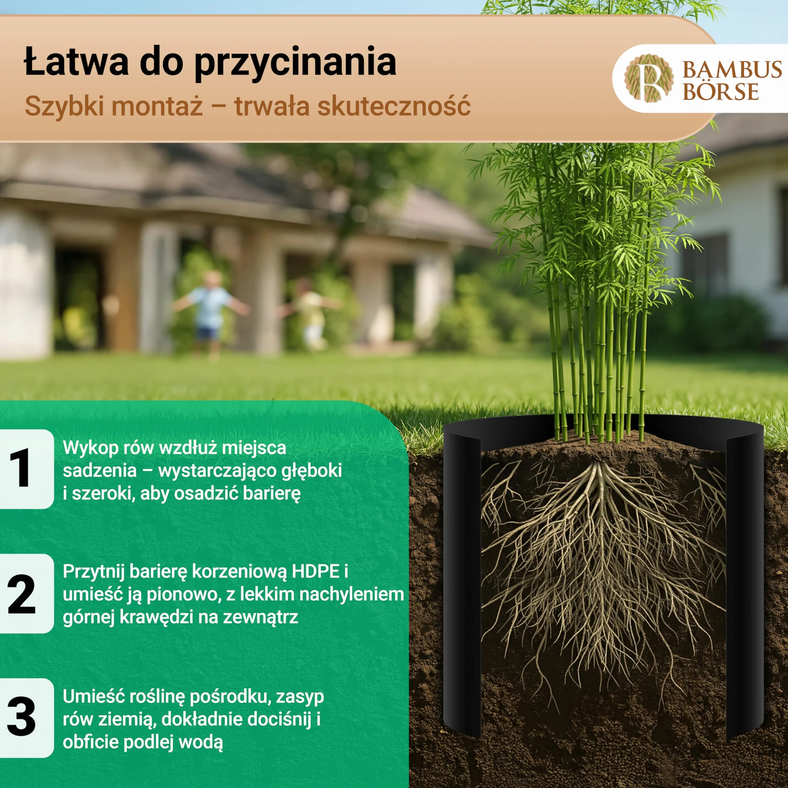 Ogranicznik korzeniowy Bariera kłącza 2 mm 70 cm 7 m