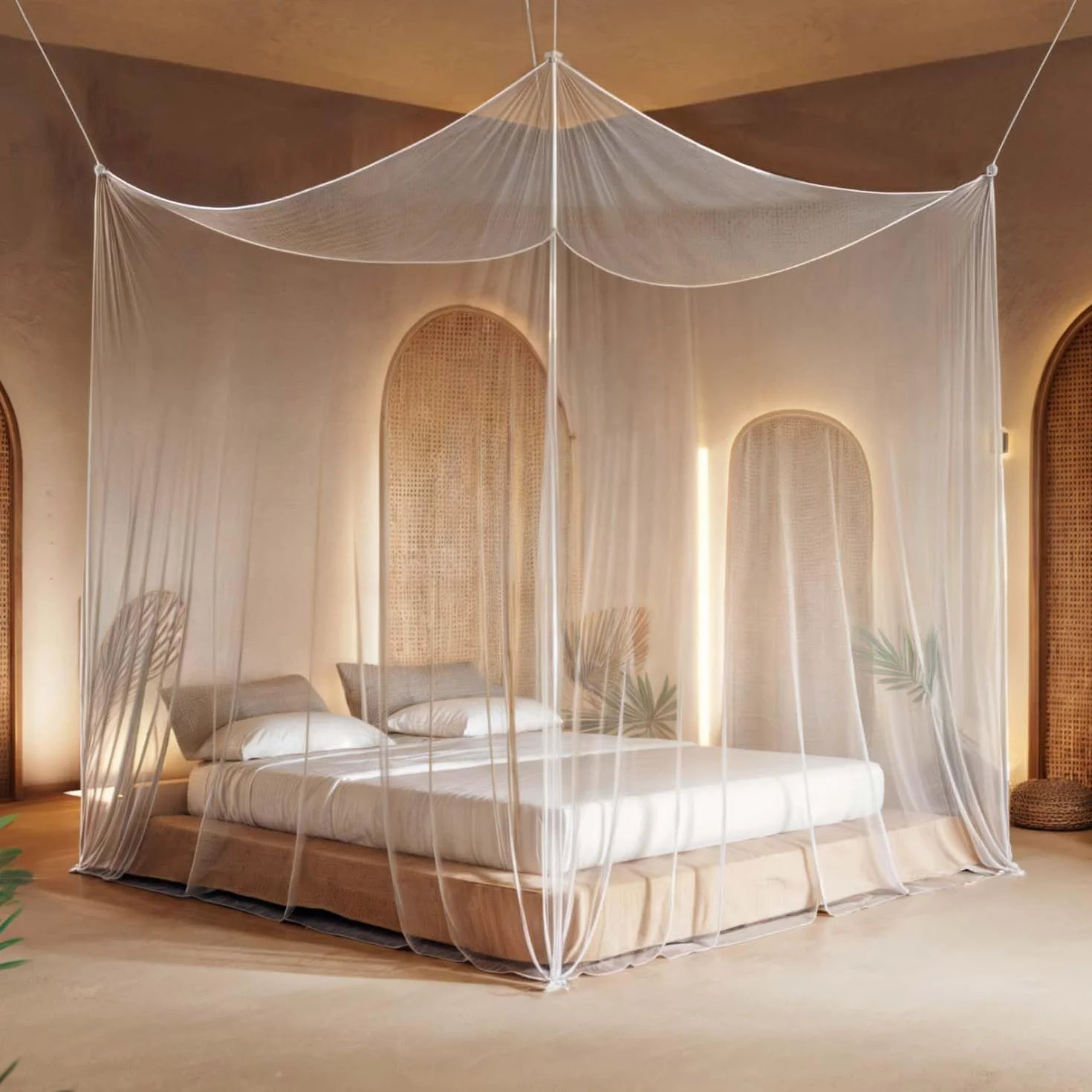Moskitiera XXL 220 Mesh 300x300x250 cm podwójna podróżna biała