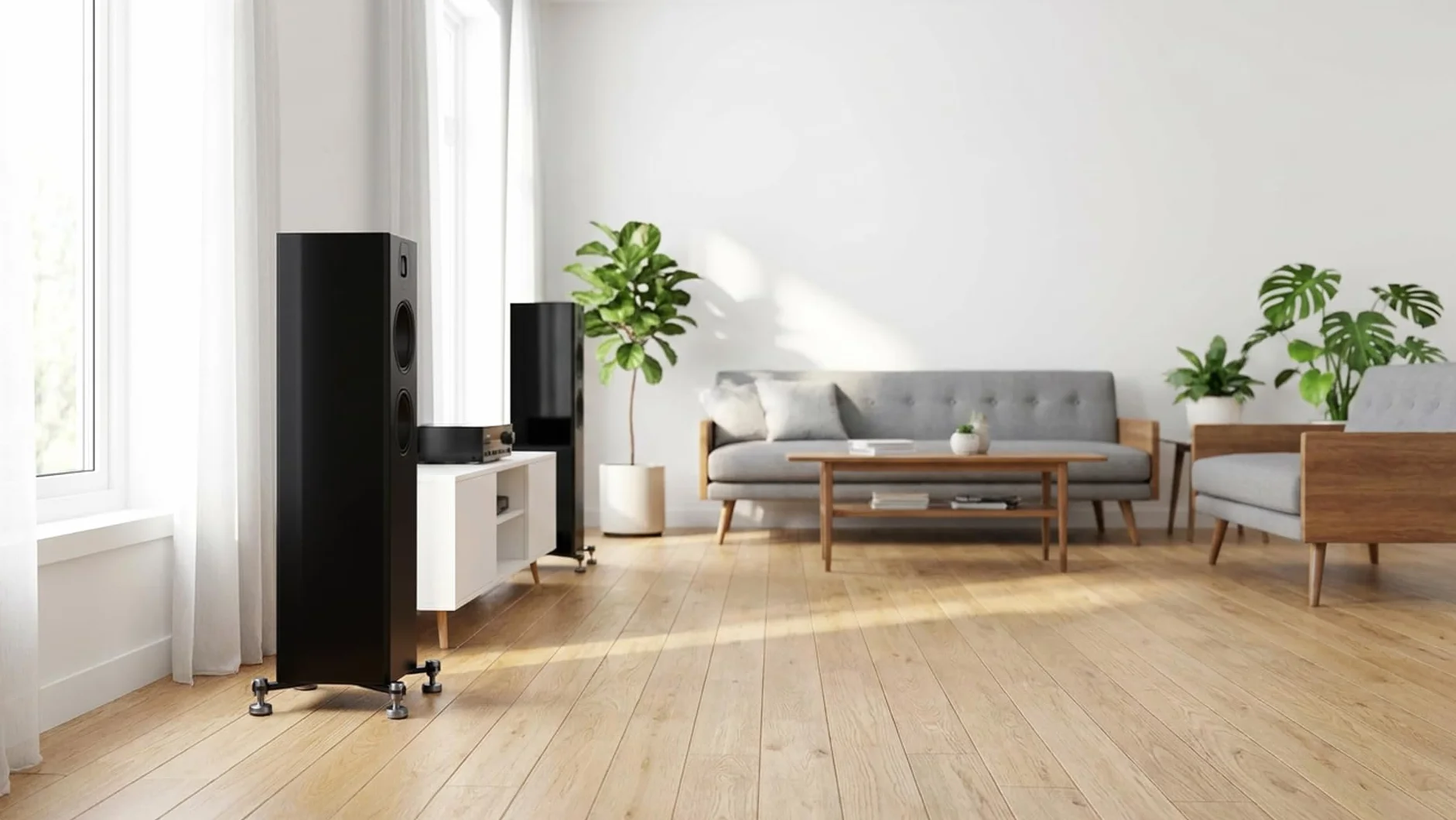 PrecisionGeek Kolce głośnikowe M8 z podkładkami izolacyjnymi 20 mm, zestaw 4 kolców + 4 podkładki, anodowane aluminium, szare, głośniki HiFi, stojaki AV, subwoofery i sprzęt audio, nóżki