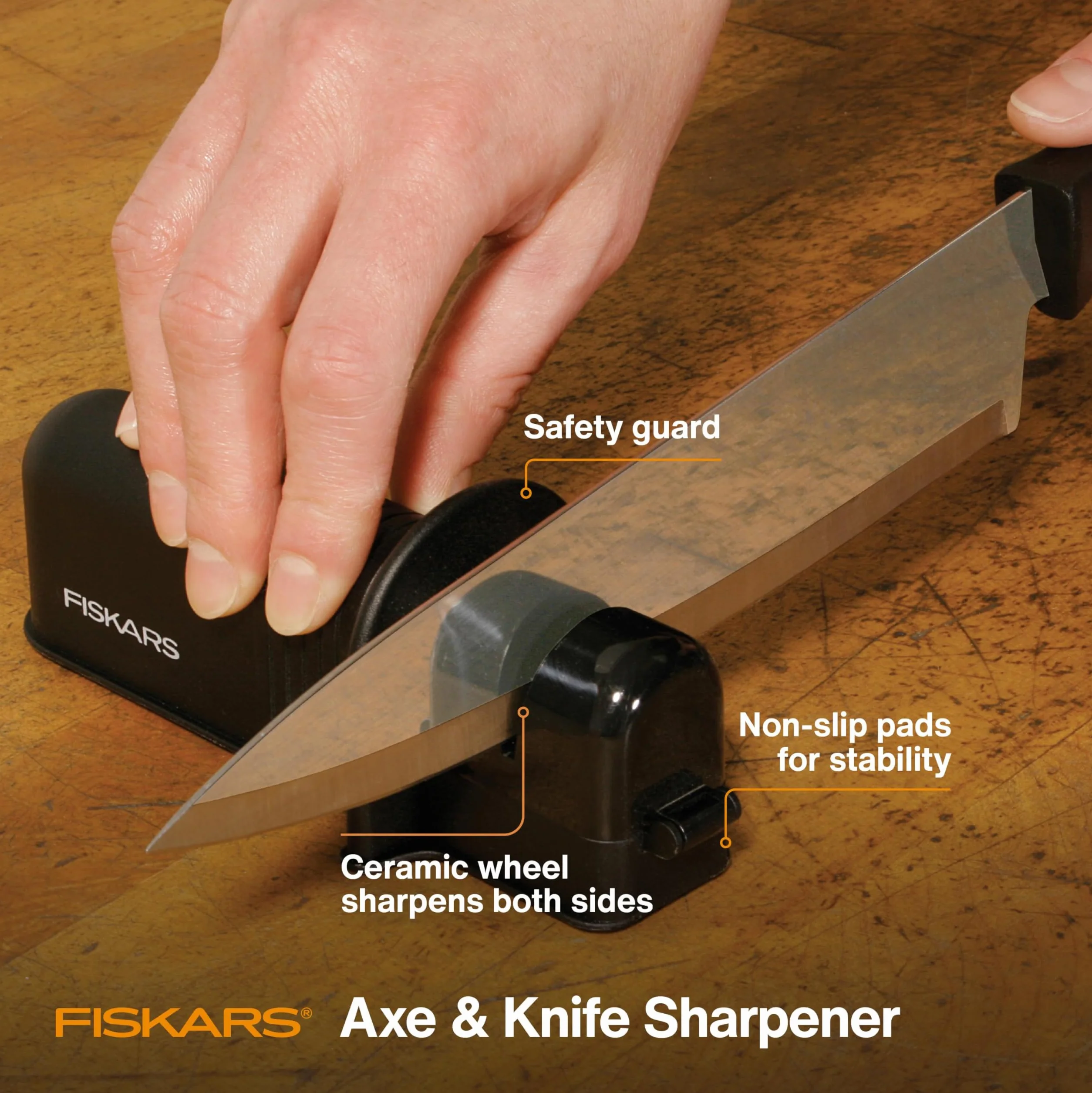 Fiskars 04570000900 ostrzałka do siekier i noży, czarna, 78616984J, 1