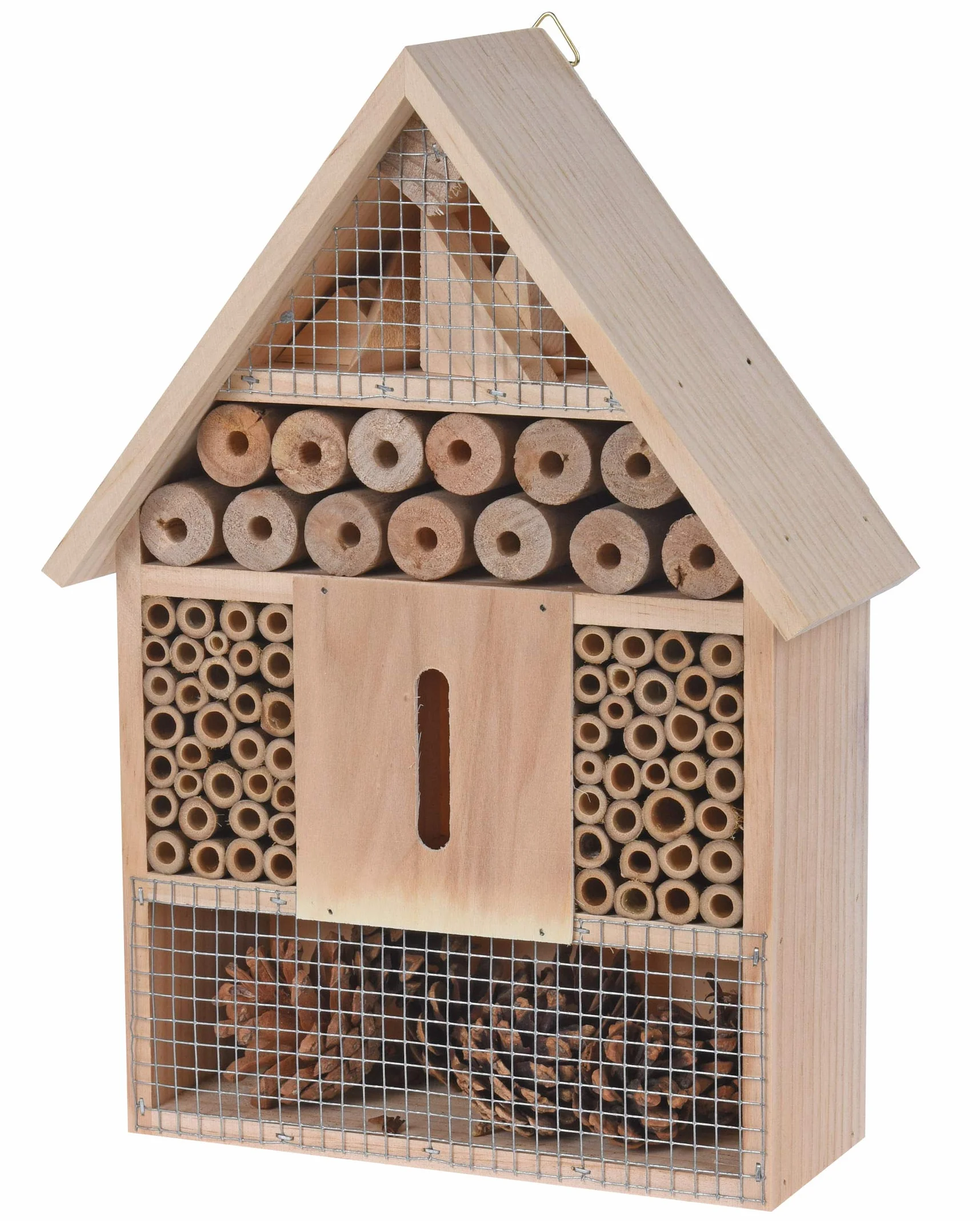 Domek dla owadów do zawieszenia 30x22 cm naturalny drewniany hotel dla pszczół biedronek motyli