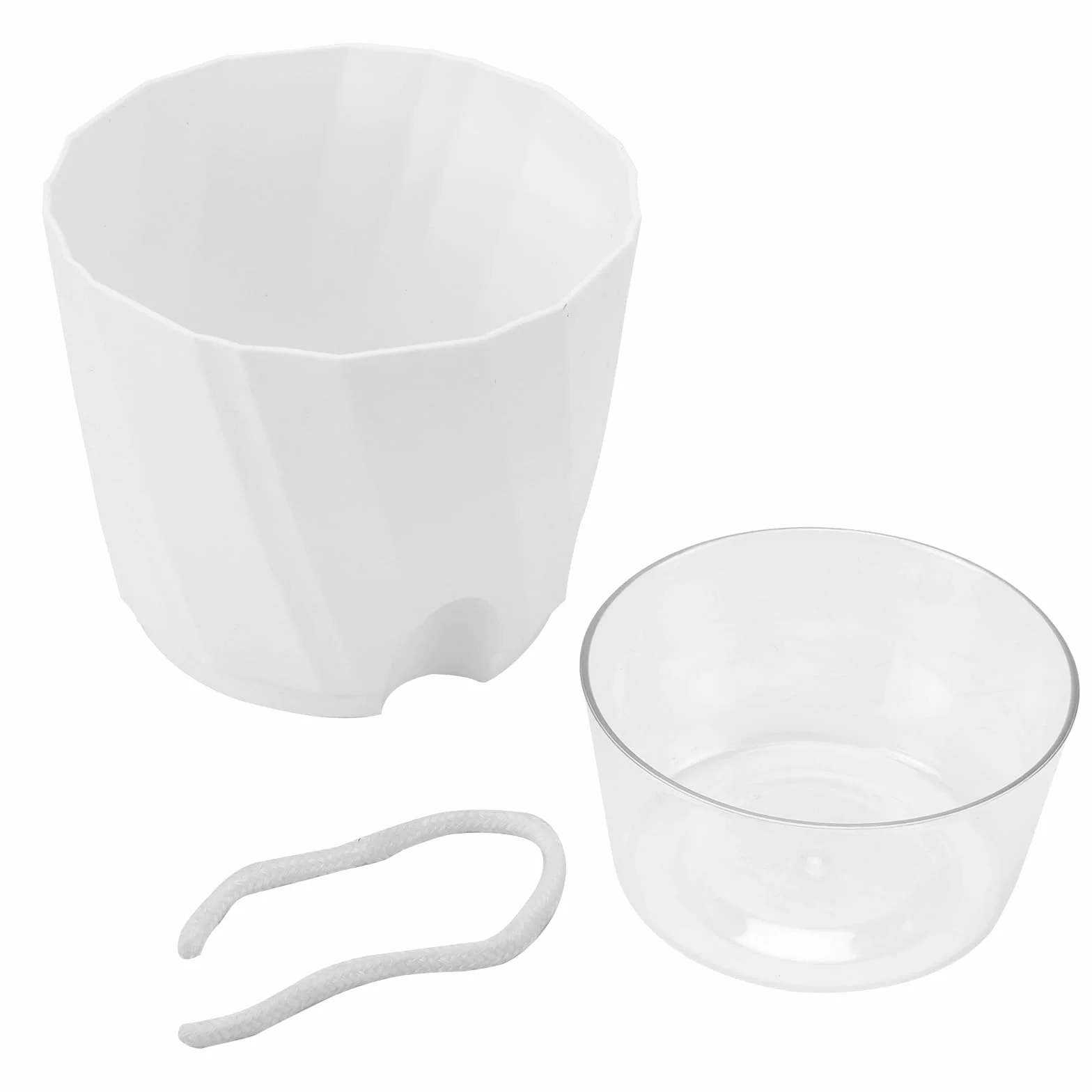 Doniczka na zio?a z systemem nawadniania, balkonowa, samonawadniaj?ca, bia?a, ma?a doniczka na ro?liny, 8 sztuk, 15 cm, do ro?lin pokojowych