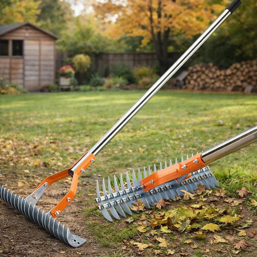 RESSER Aerator Wertykulator Ręczny do Trawy z Kolcami Wahadłowy Trzonek