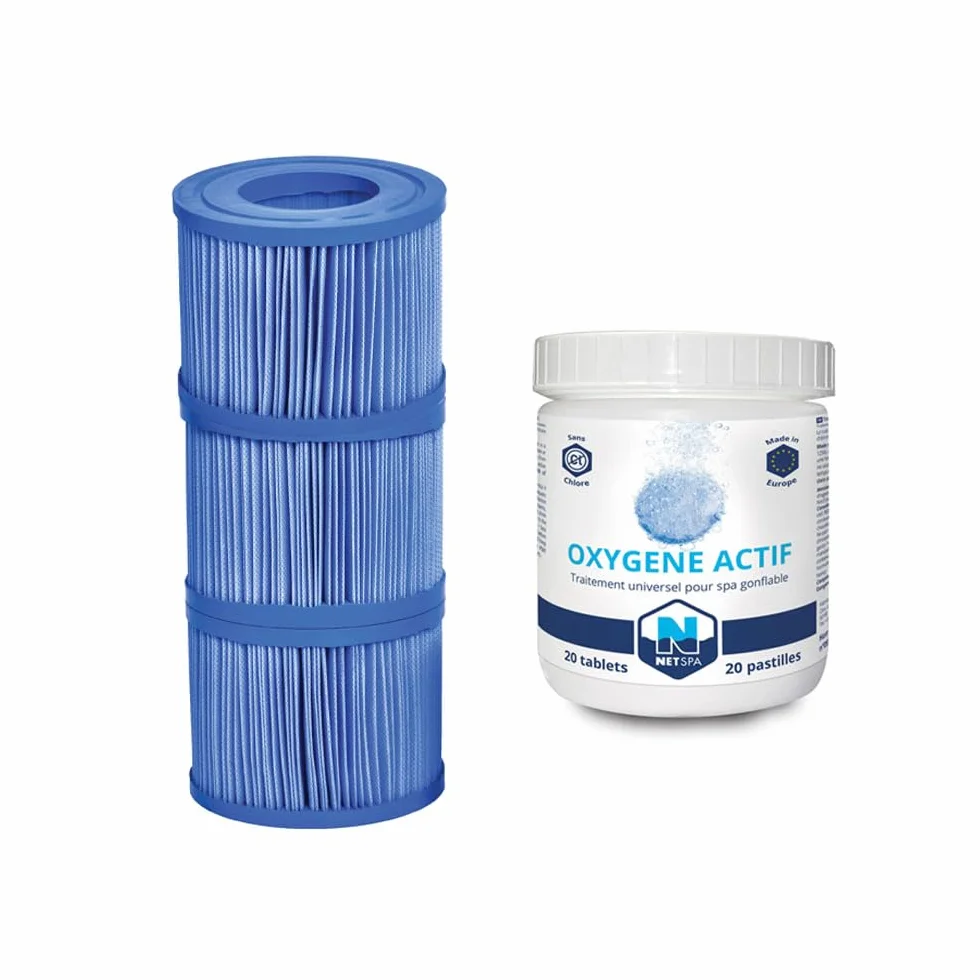 NetSpa Pakiet Spa Service, 3 wkłady filtracyjne 10,5x8 cm + 20 tabletek z aktywnym tlenem 20g