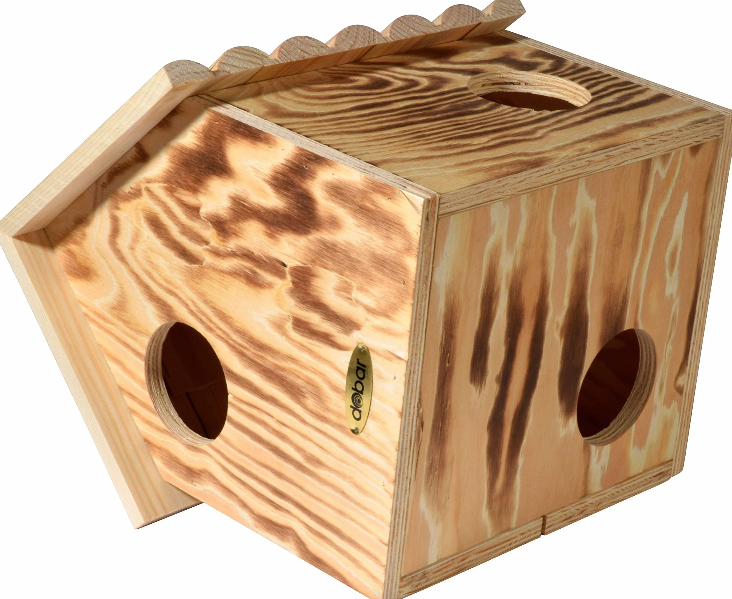 dobar® 22231FSCe kobel wiewiórek - domek dla wiewiórek z litego drewna - karmnik dla wiewiórek - dom do spania wiewiórek z 3 wejściami - 26 x 26 x 29 cm - podpalany