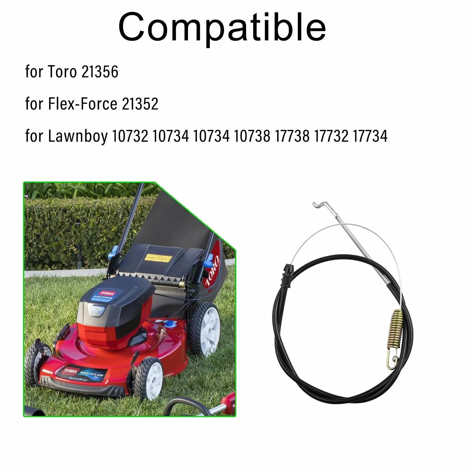 Chuancheng 127-0733 Kabel trakcyjny do Toro 21356, Flex-Force 21352, Toro & Lawnboy 10732 10734 10734 10738 17738 17732 17734 Kosiarka, Części zamienne do kosiarki
