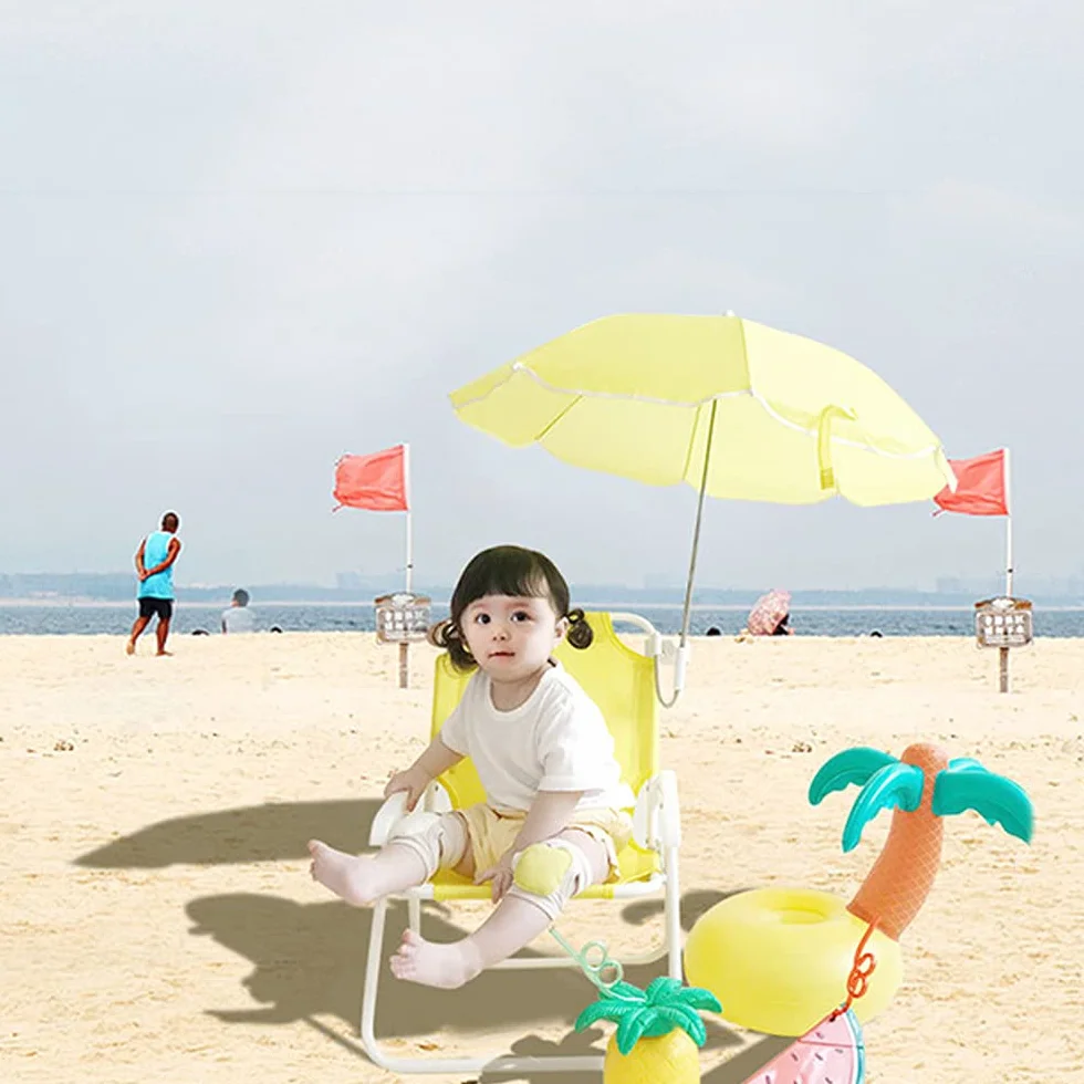 dziecięce składane krzesła plażowe z parasolem, zewnętrzne leżaki plażowe, ogrodowe leżaki na słońce, wielofunkcyjne przenośne krzesła tarasowe dla dzieci