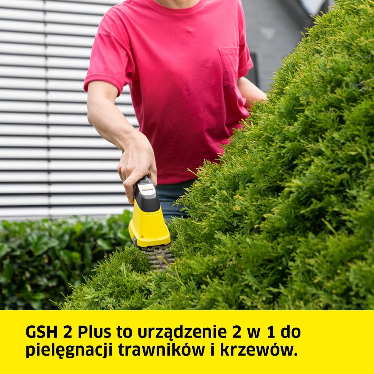 Kärcher Nożyce do trawy i krzewów GSH 2 Plus, ostrze do trawy 8 cm, ostrze do krzewów: 11 cm, czas pracy: ok. 50 min, około 400-500 m na naładowanie baterii, wyłącznik bezpieczeństwa, ładowarka