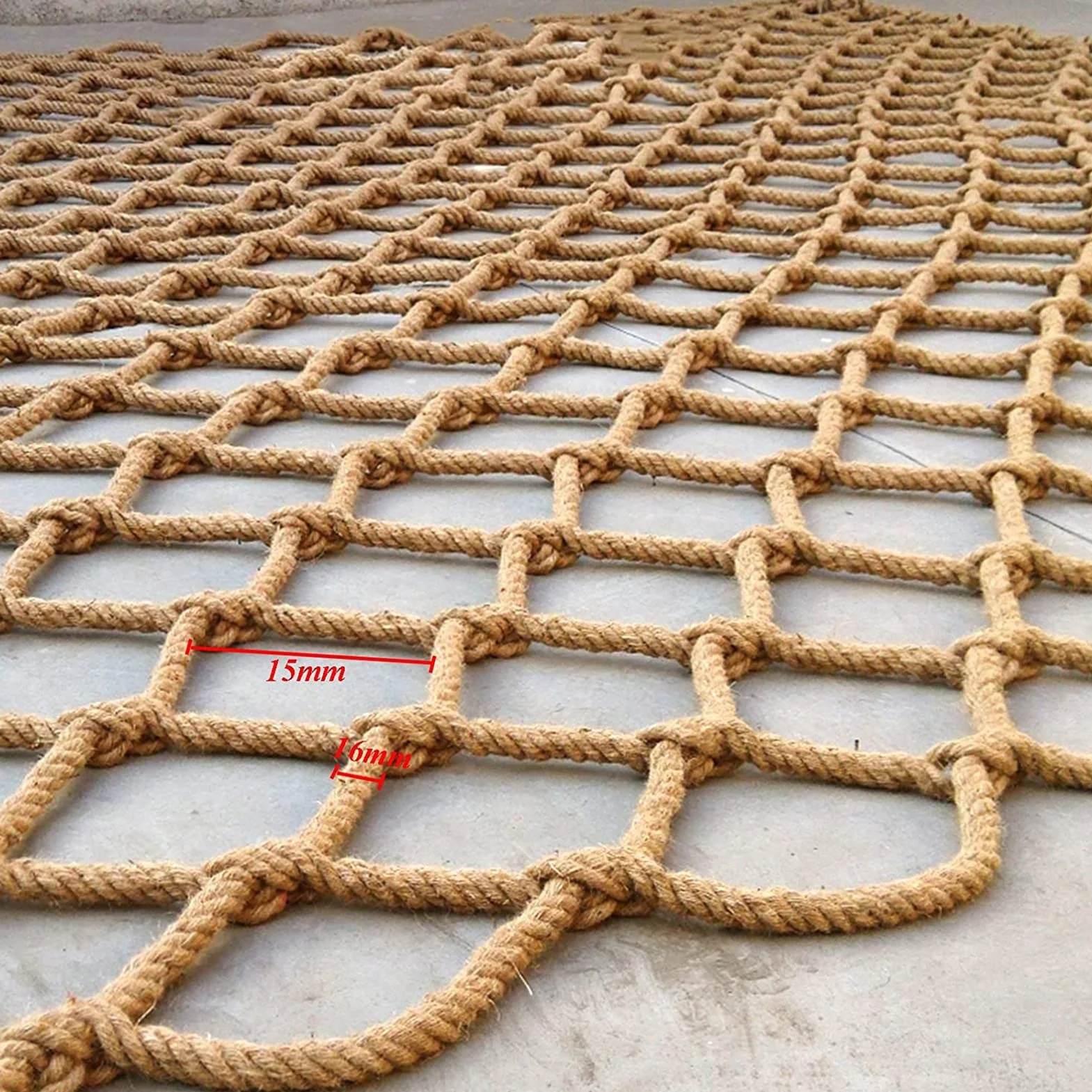 Siatka Na Plac Zabaw 2×3m Grubość 6 mm 10 cm Do Wspinaczki Dla Dorosłych Wewnątrz I Na Zewnątrz