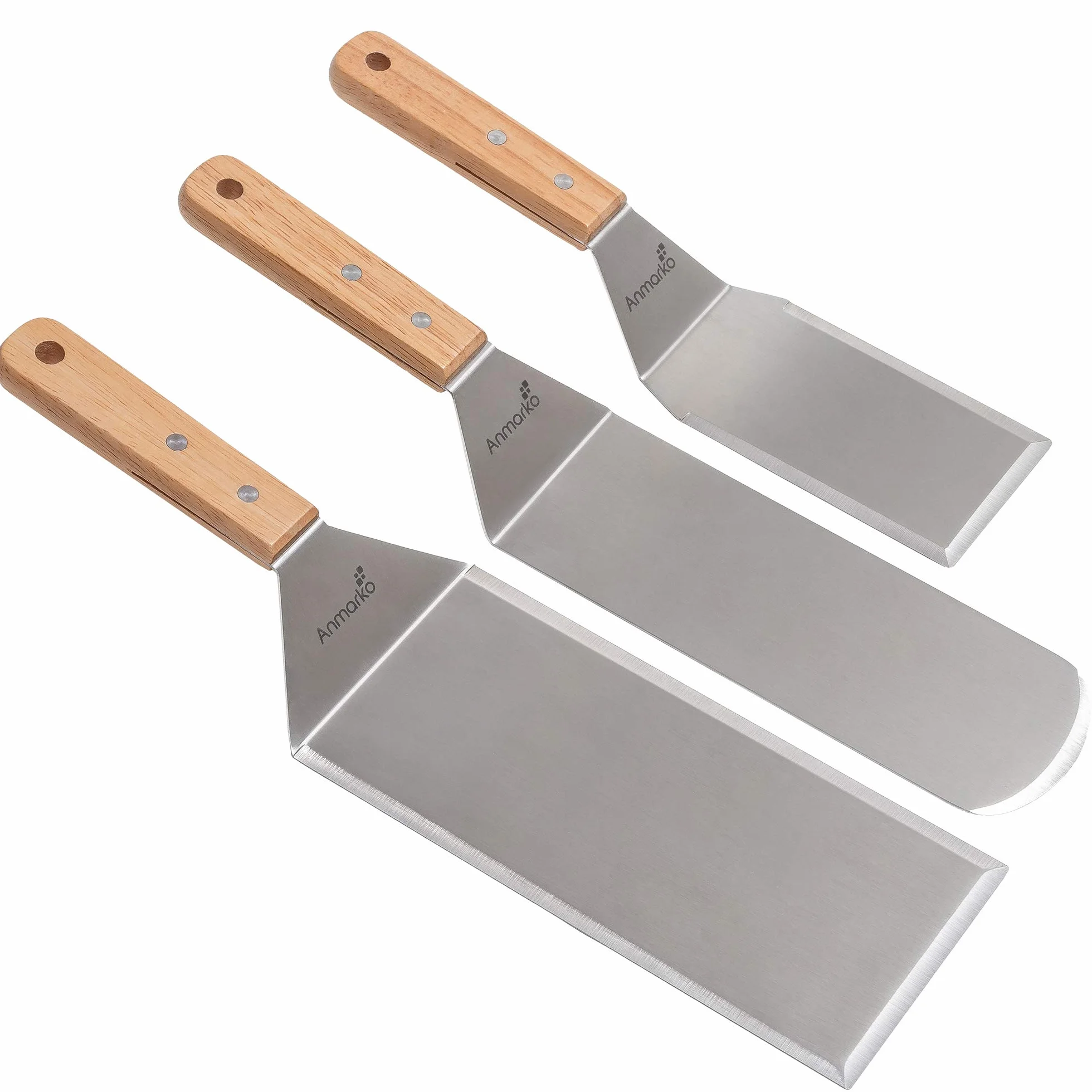 Zestaw metalowych szpatułek ze stali nierdzewnej Hamburger Turner Griddle Flipper skrobak do grilla grill płaski blat