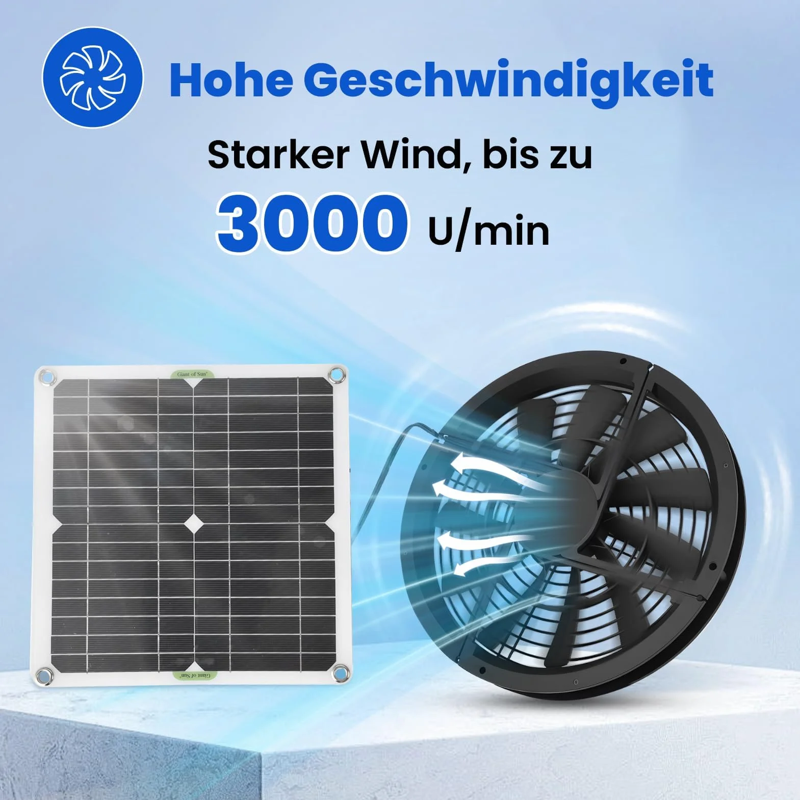 Ejoyous Wentylator Panelowy, 100 W, Wodoszczelny, Zasilany Energią Słoneczną, Okrągły Panel Słoneczny, Wentylator Wyciągowy do Szklarni, Domków dla Zwierząt, Szopy, Kurników