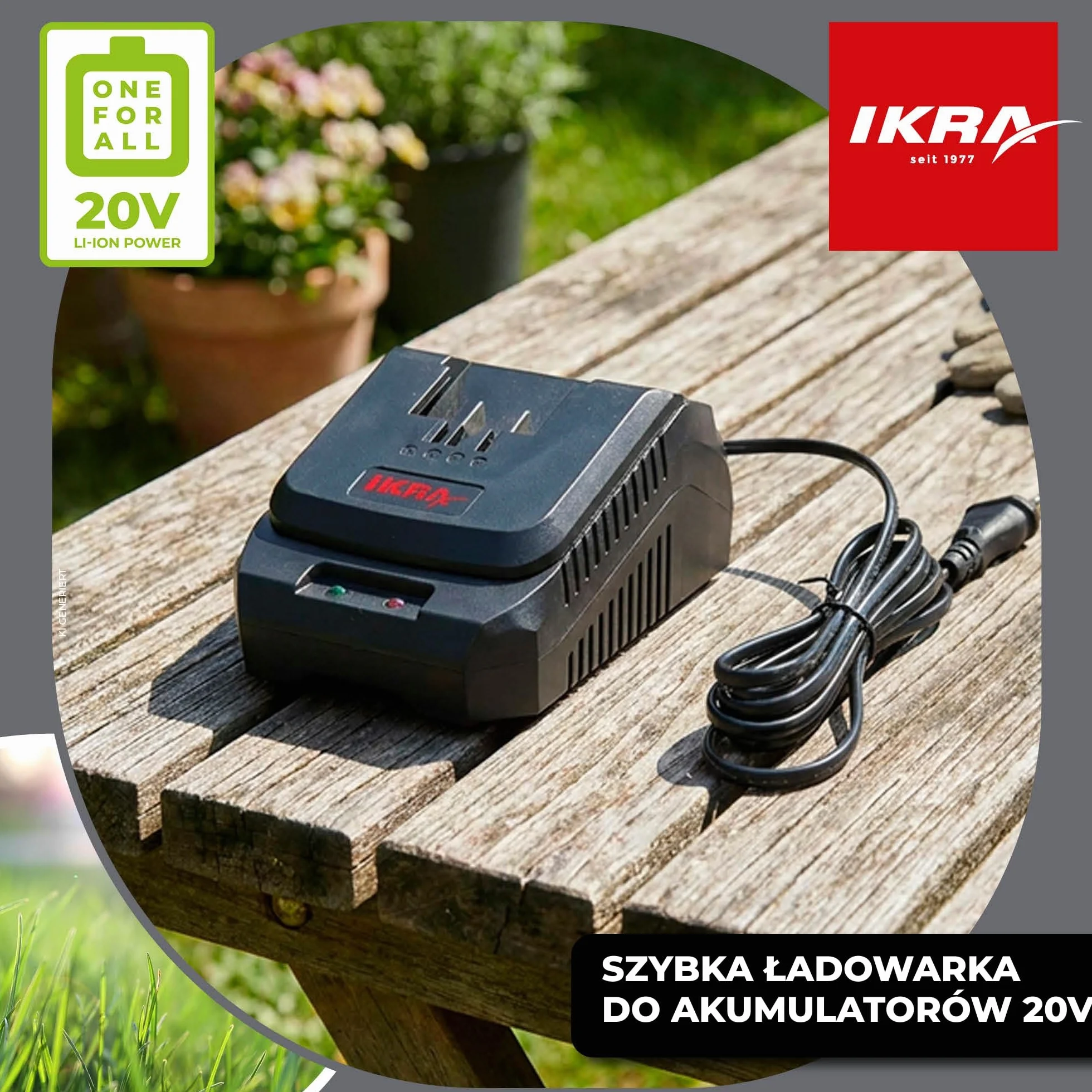 IKRA szybka ładowarka akumulatorów 20V LED stacja ładowania