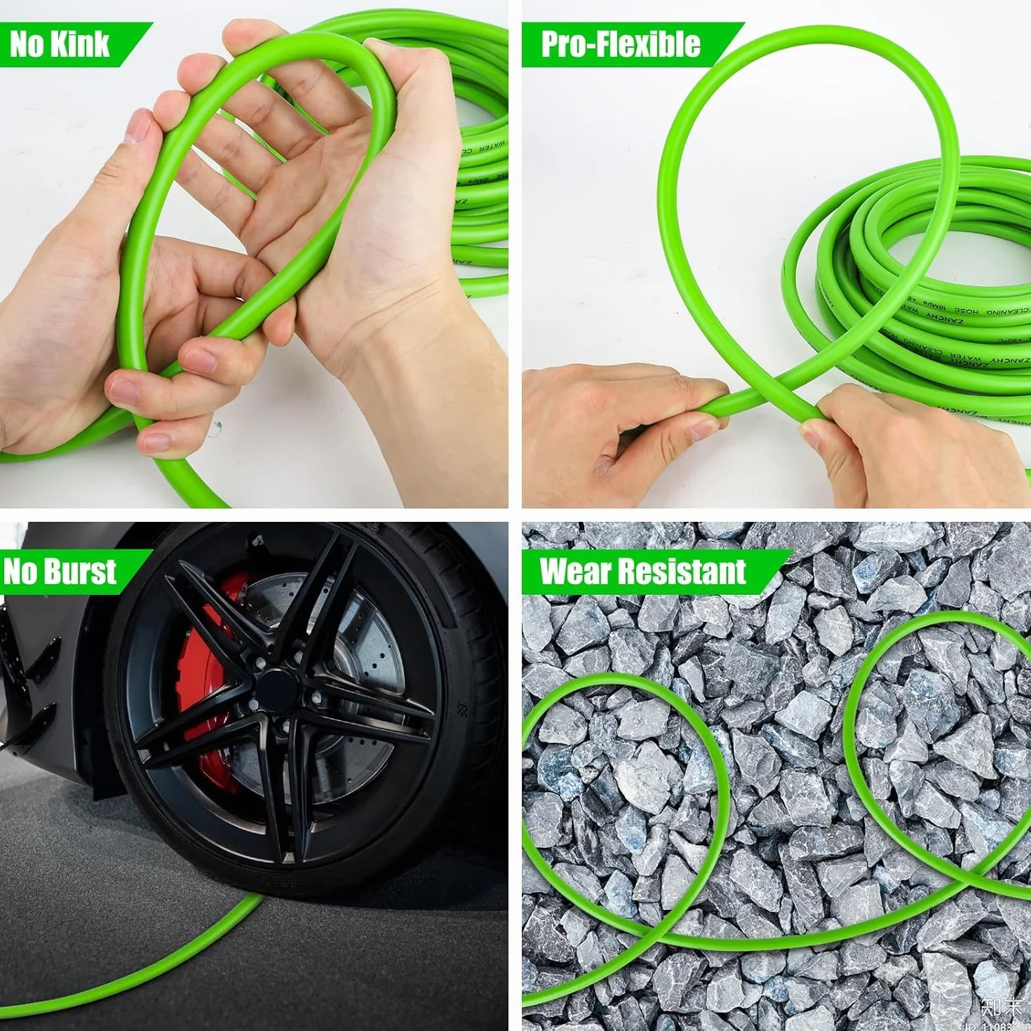 Wąż do myjki wysokociśnieniowej 10 m do Karcher serii K K2 K3 K4 K5 K6 K7, zielony wąż wymienny, zamiennik myjki strumieniowej z szybkozłączką