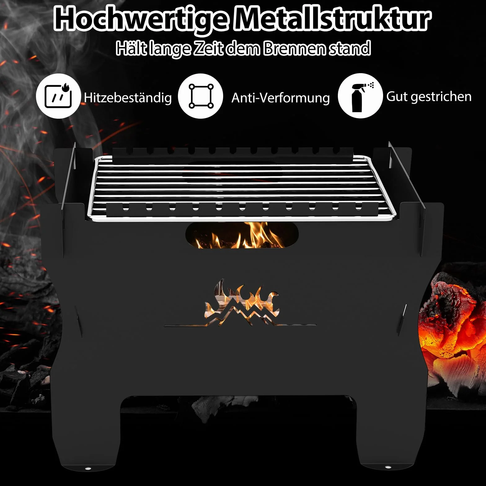 COSTWAY 2w1 Grill na Węgiel Drzewny i Gazowy, Przenośny Palenisko ze Stali Nierdzewnej z Torbą