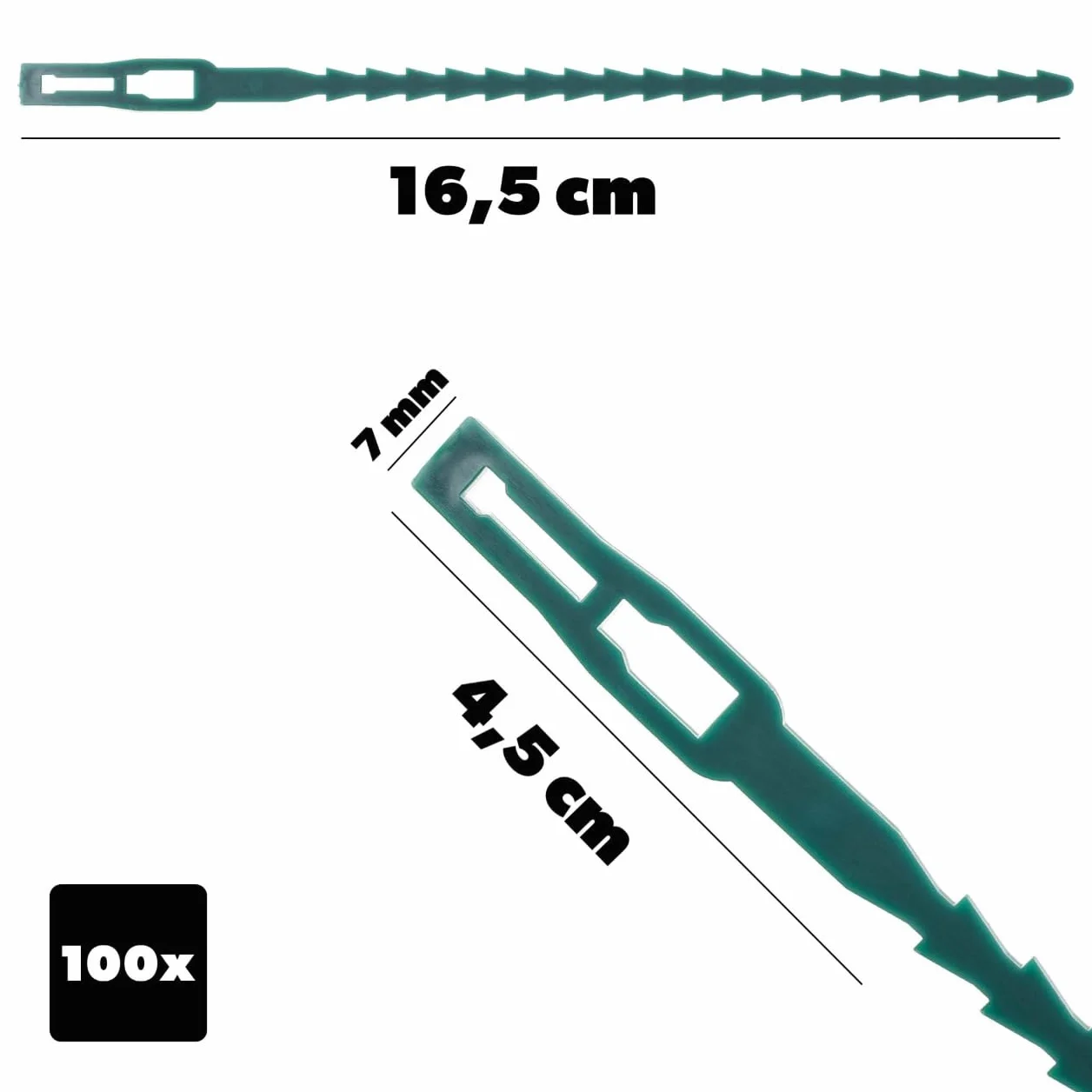 KADAX Opaski do roślin 16,5 cm 100 sztuk regulowanych klipsów z tworzywa sztucznego
