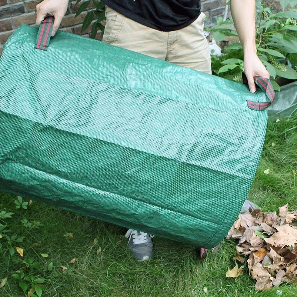Worki ogrodowe 500 l zestaw 2 sztuk wytrzymałe składane z PP odporne na UV zielony