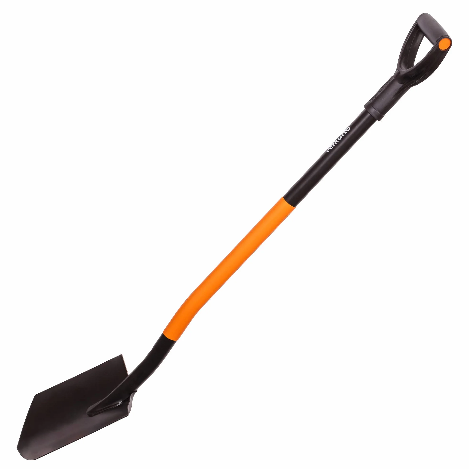 Mivos Ergonomiczna łopata ze stali węglowej – 124 cm – łopata ogrodnicza z hartowanym ostrzem i uchwytem D – do twardych podłóg kamienistych – wyprodukowano w UE