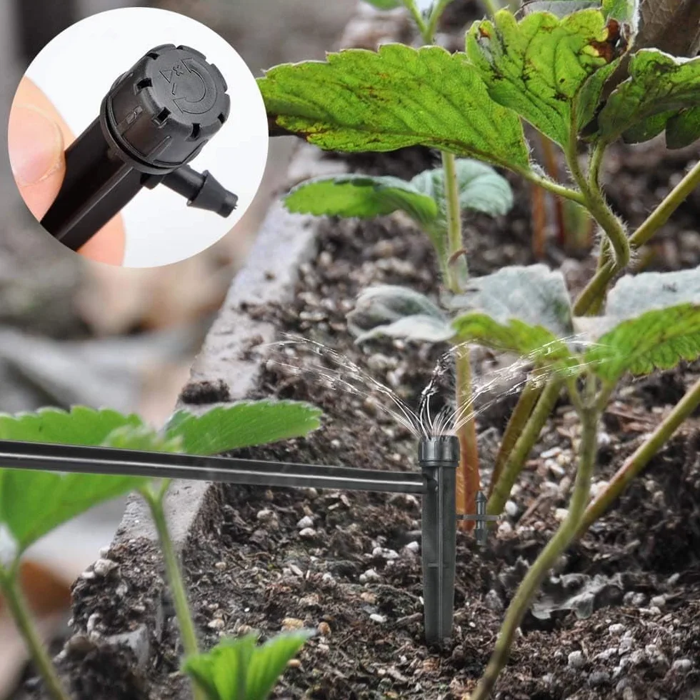 100 szt. system nawadniania Drippers with Connector Fit 1/4 (4 – 7 mm) Tube Water Flow Irrigation System nawadniania Black