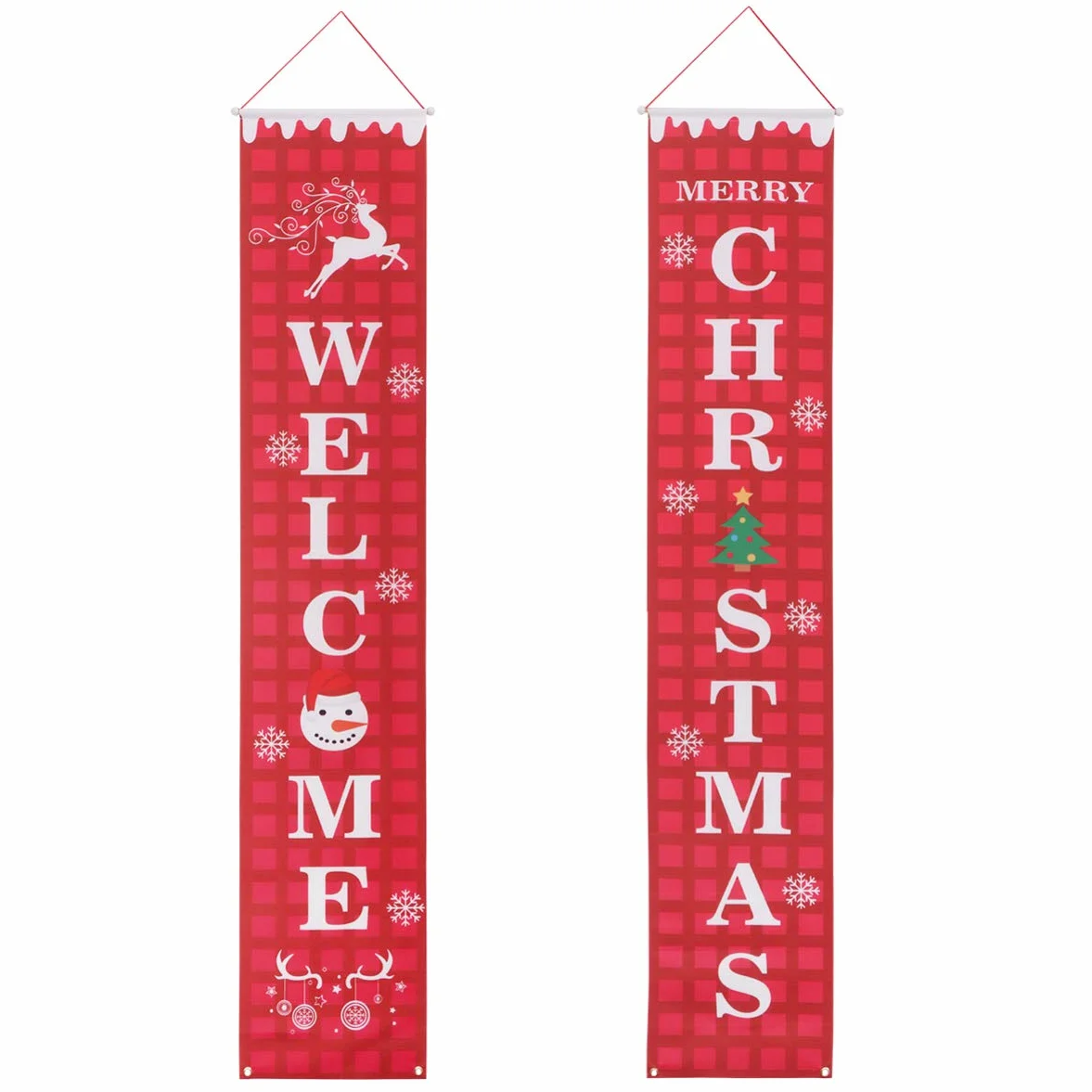 Reusable Oxford Cloth Waterproof Christmas Porch Sign Wall Decor for Home