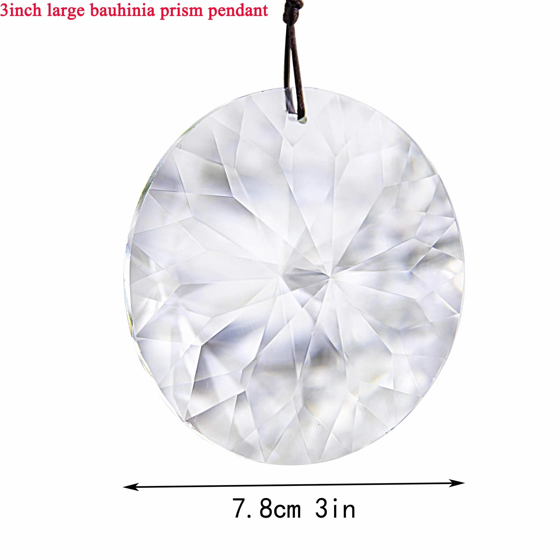 Bauhinia wiszące kryształy fasetowane łapacz słońca 85 mm okrągły