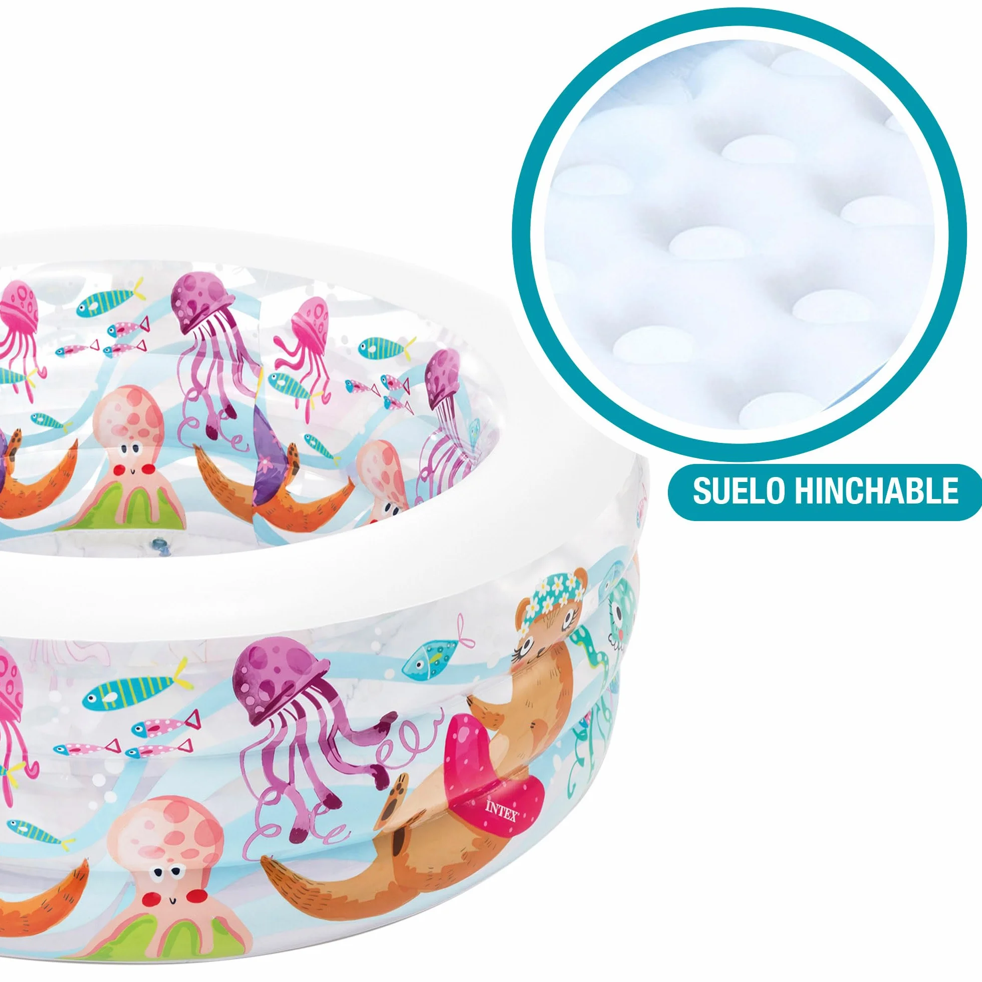 Intex Little Otter Basen Duchany dla Dzieci, Wielokolorowy, Ø 152 x 56 cm