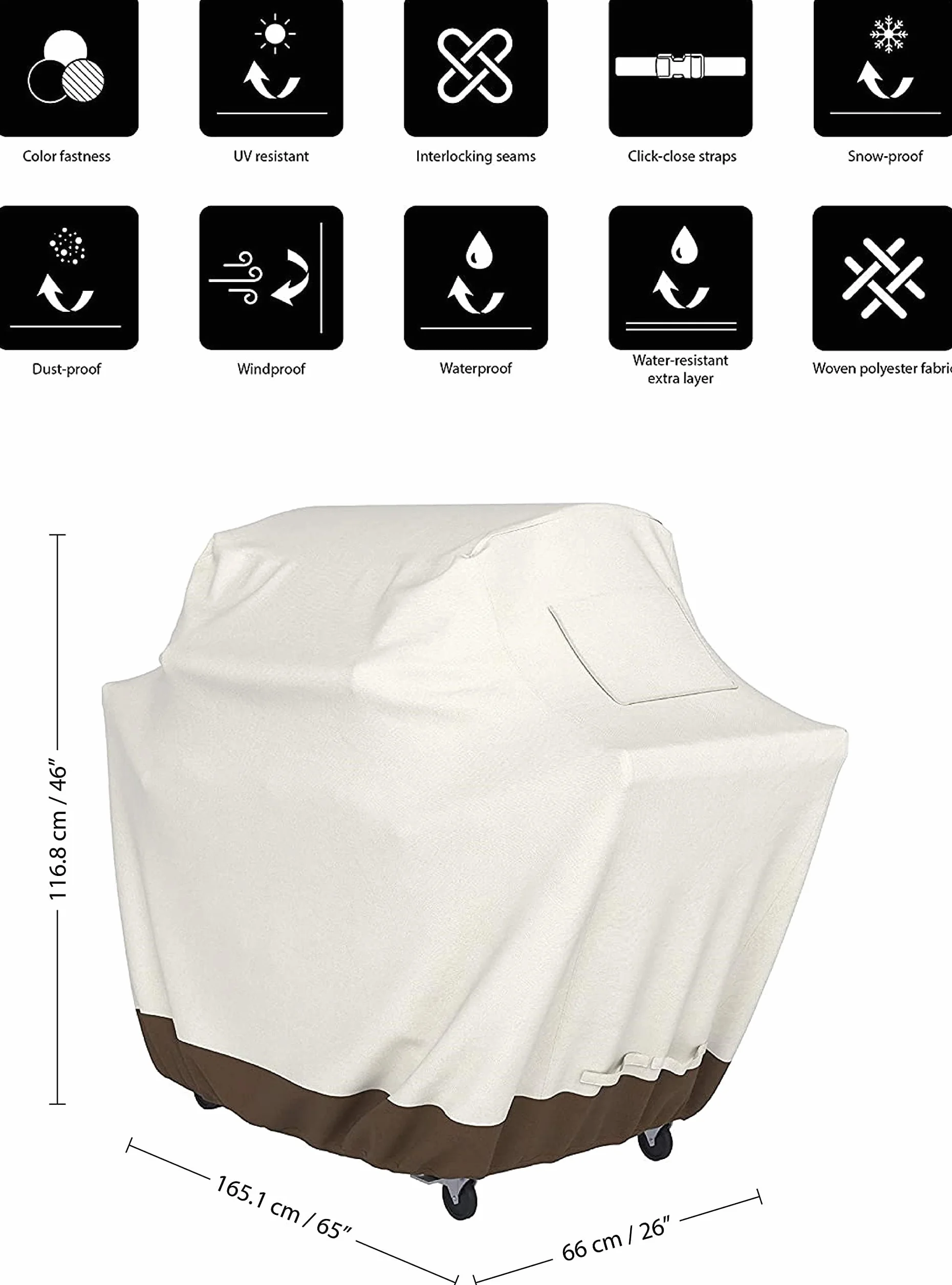 Amazon Basics Pokrowiec na grill gazowy barbecue, 165,1 cm, duży