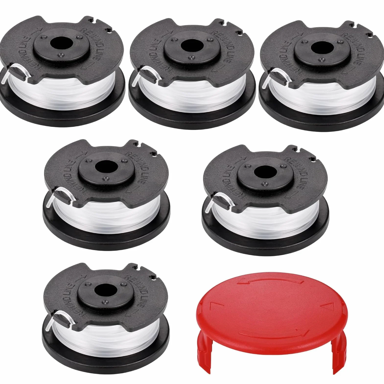 Zocipro 6 szt. szpula do podkaszarki do Ein-hell GE-CT 18/28 Li TC, szpule żyłki do podkaszarki 1,6 mm z pokrywą, kompatybilny z Ein-hell TLE-03