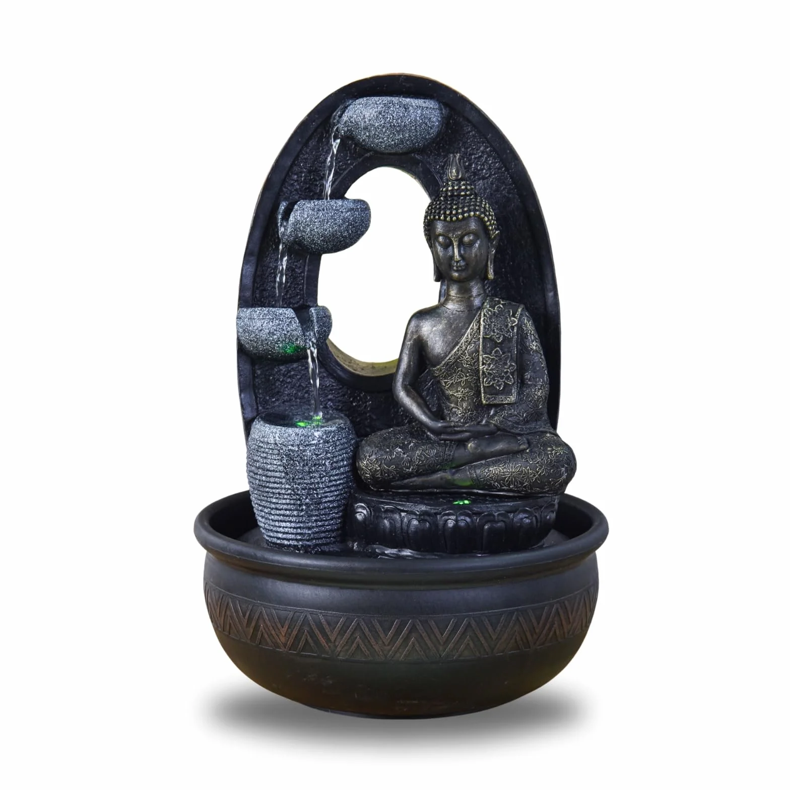 Zen'Light Harmonie fontanna z żywicy poliestrowej, czarna, 26 x 16 x 40 cm