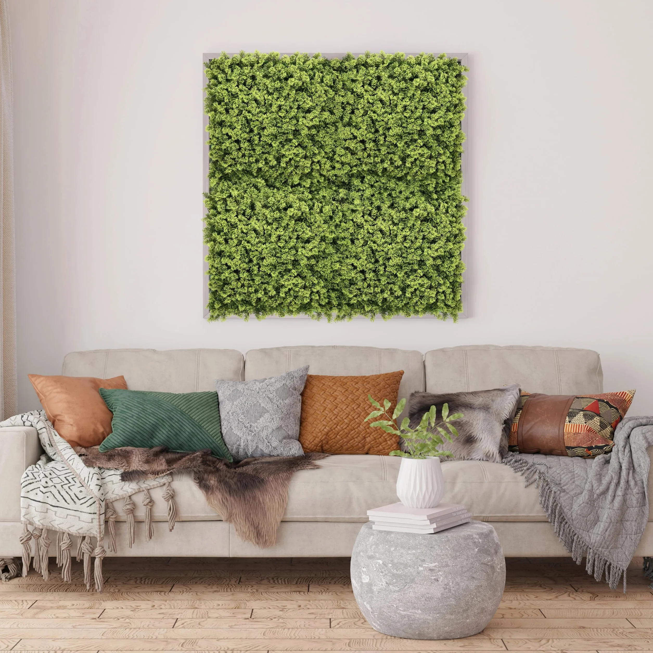 Leafluxe ściana na rośliny, do użytku wewnątrz i na zewnątrz, 55 x 55 cm, 3 sztuczne maty do roślin, dekoracja ścienna, dekoracja ścienna