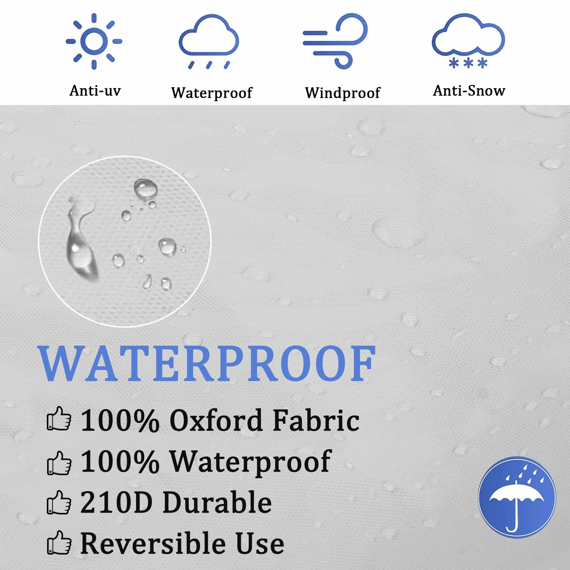 Pokrowiec na krzesło ogrodowe 210D Oxford Poliester wodoodporny odporny na UV 70x70x80/120 cm