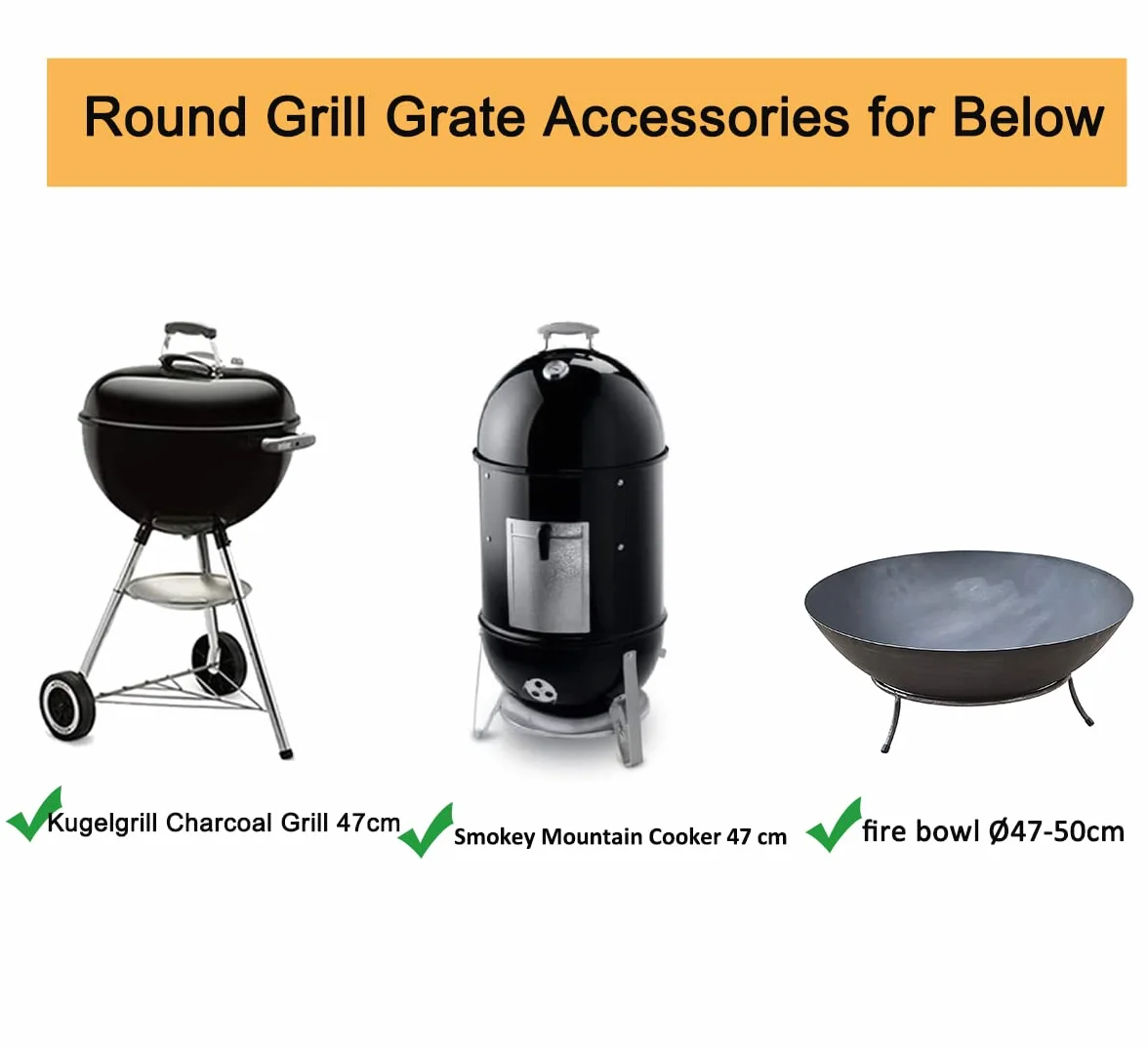 Ruszt grillowy ze stali nierdzewnej 304 44,5 cm do grilla Weber