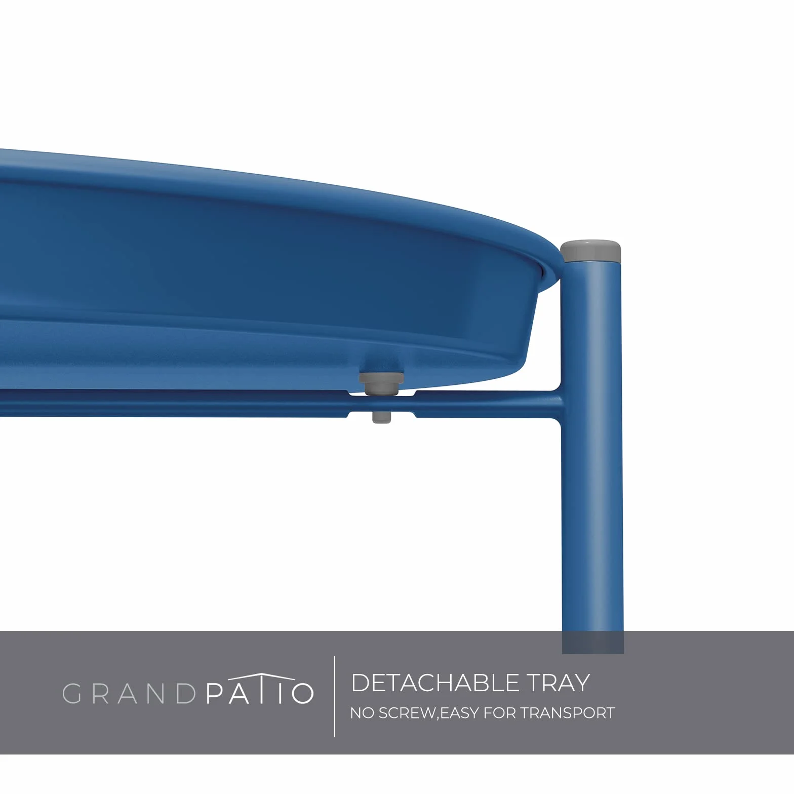 Grand patio Stolik pomocniczy 2-poziomowy okrągły stolik kawowy paw niebieski