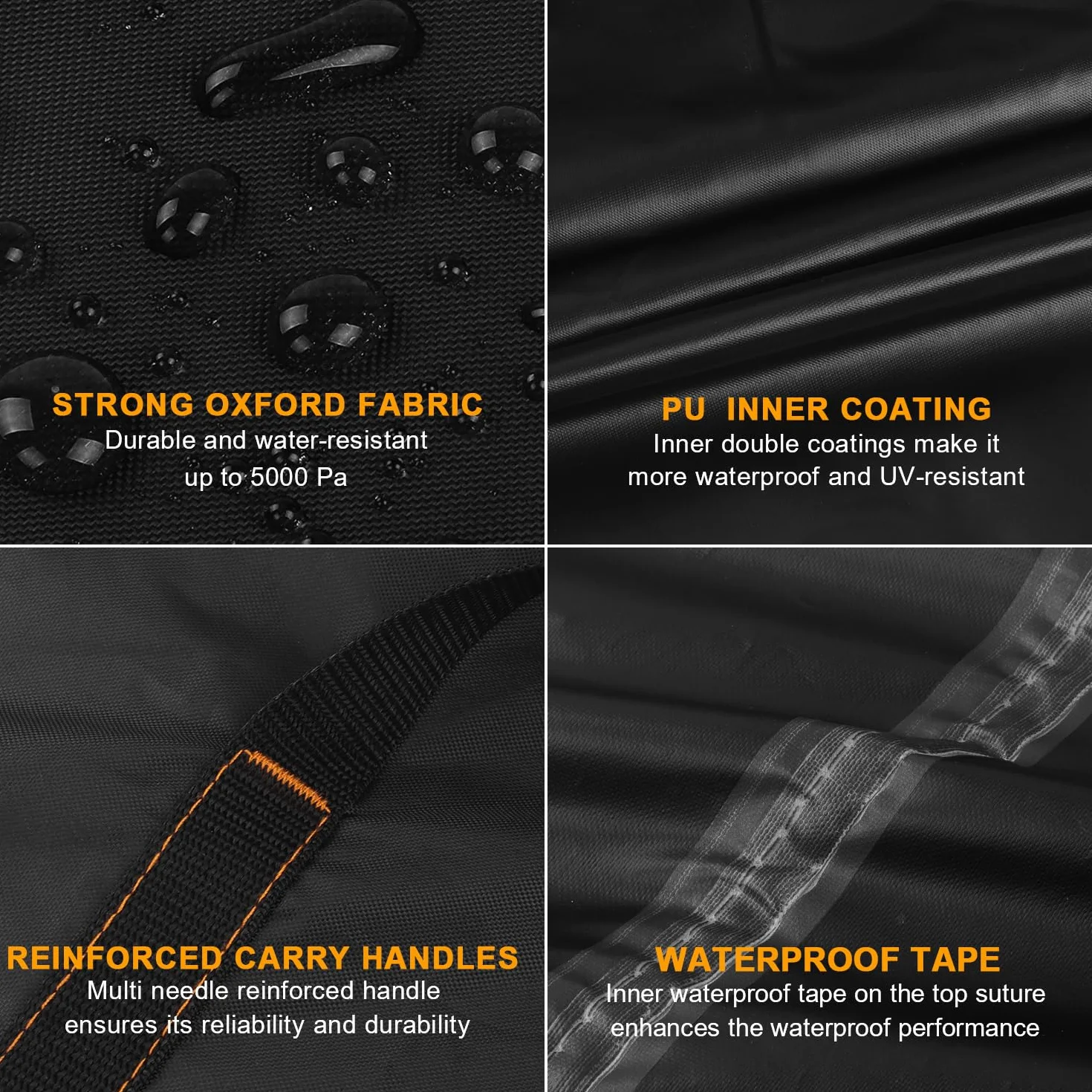 Torba do Przechowywania Poduszek Ogrodowych, Wodoodporna Torba do Przechowywania, Pokrowiec Ochronny na Poduszki Ogrodowe z Uchwytem do Przenoszenia, 200x60x80cm