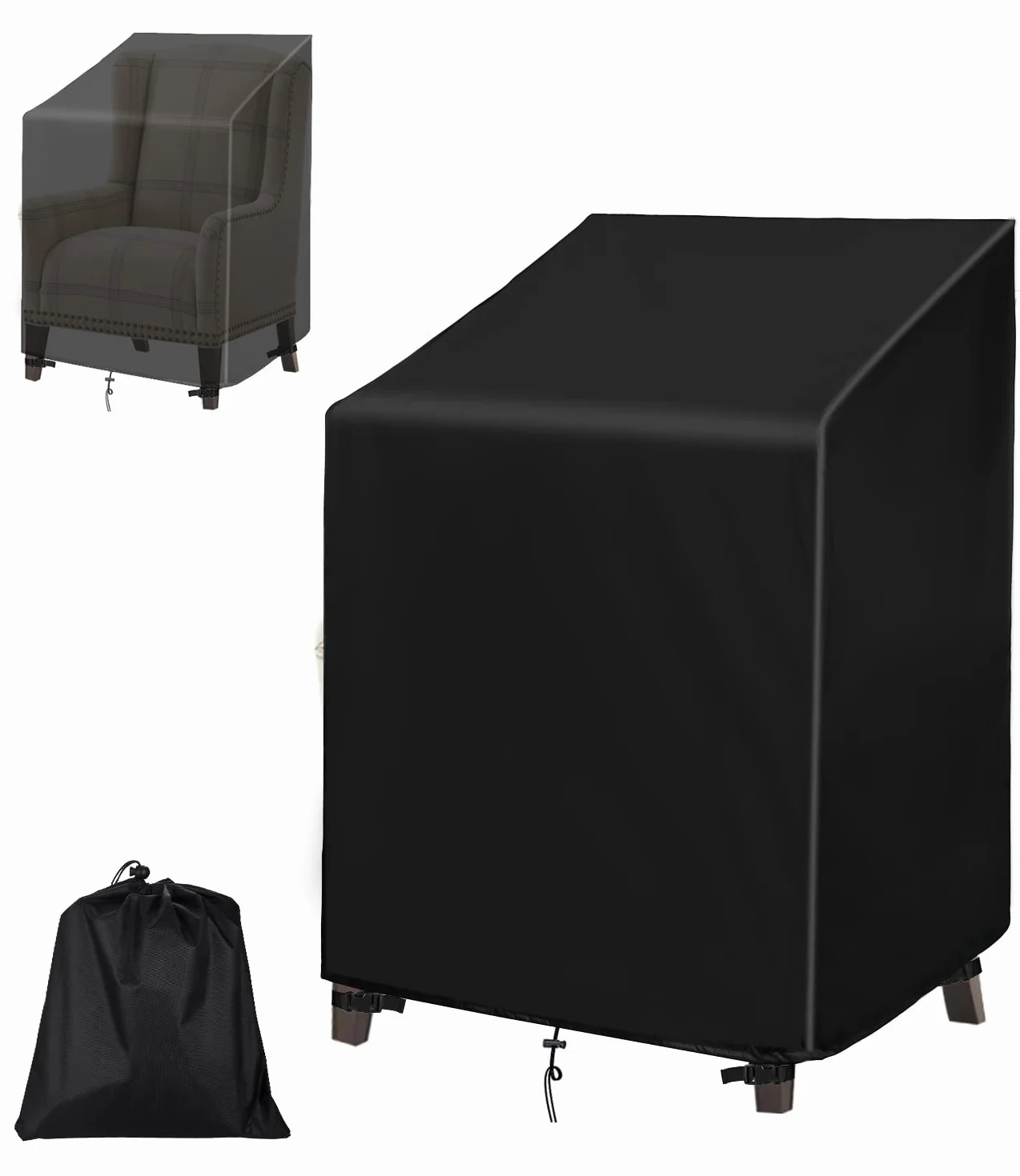 Soulpala® Pokrowiec ochronny na krzesła ogrodowe 68x68x80/120 cm 420D wodoszczelny UV