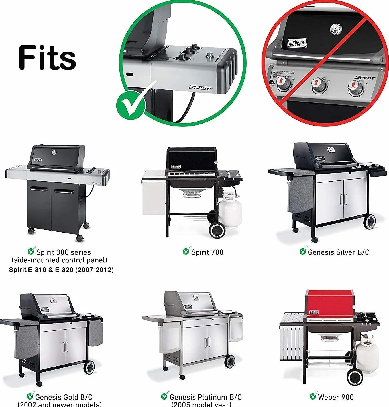 GFTIME 7537 57 cm pręty smakowe do Weber Spirit E310 E320 (2007-2012 z gałkami palnika bocznego), Spirit 700, Weber 900, części zamienne do płyty grzewczej do Genesis Silver B&C, pokrywa palnika do