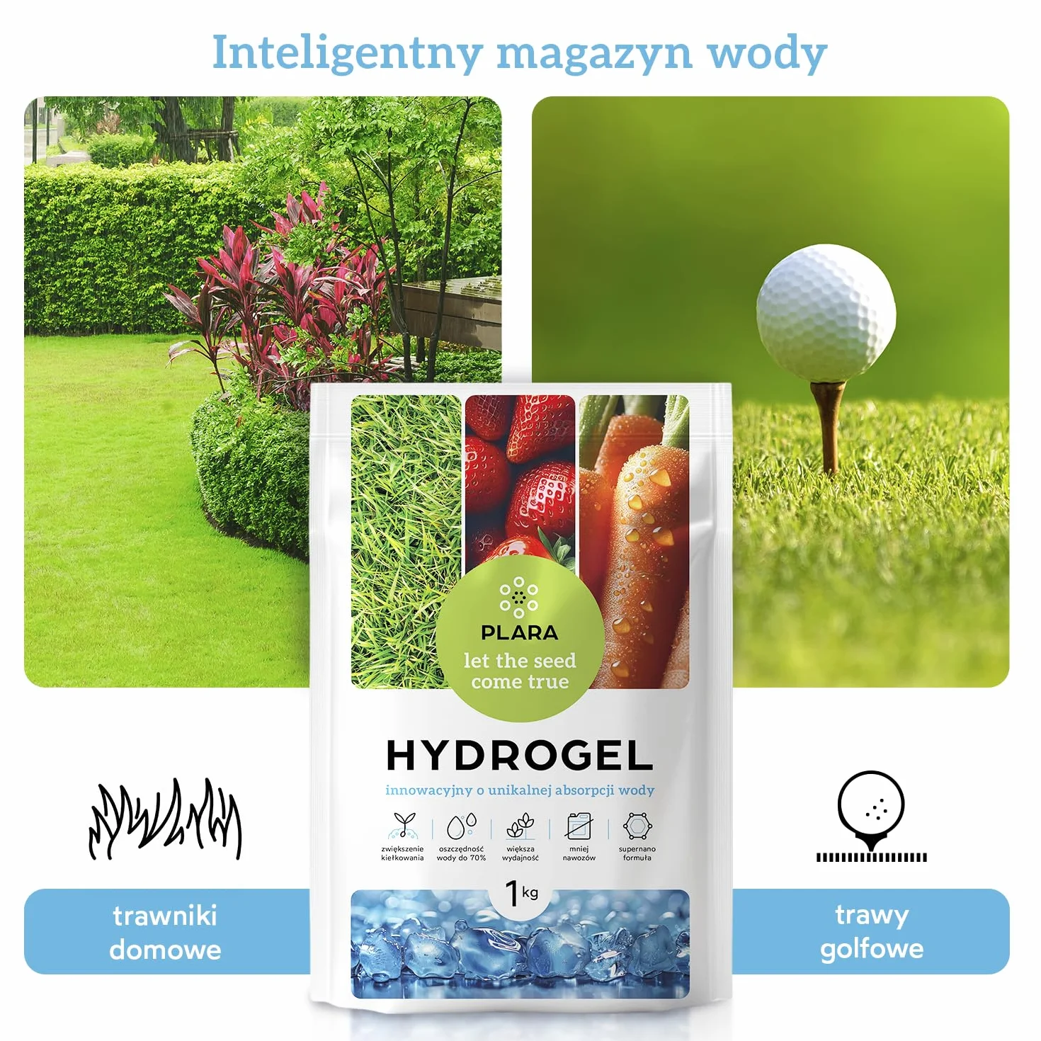 Hydrożel 2KG | Magazynowanie Wody i Kontrola Wilgotności Gleby | Nietoksyczny Żel o Powolnym Uwalnianiu Wody | Ekologiczne Kryształy Żelowe dla Zdrowego Wzrostu Roślin