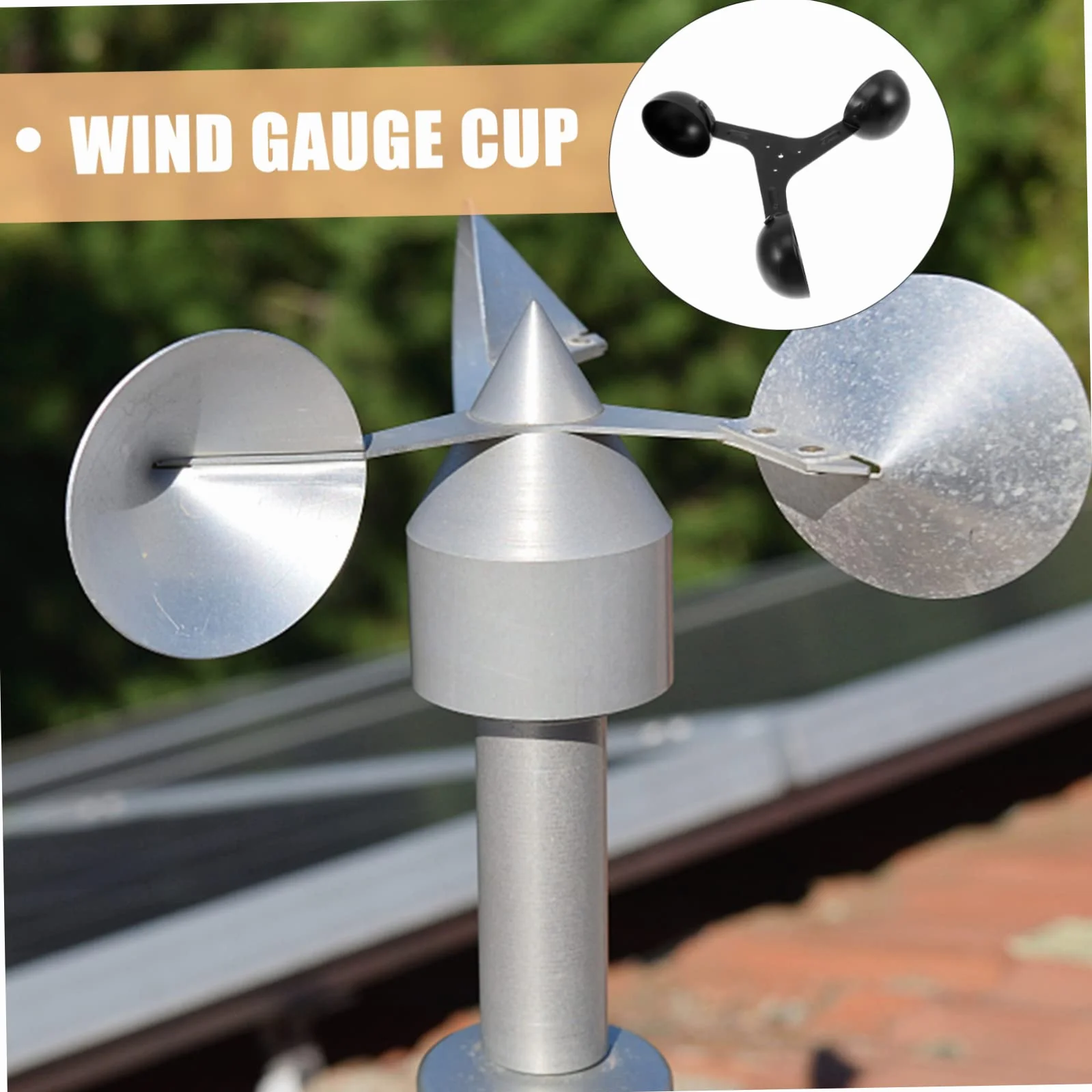 VANZACK Czujnik Wiatru Cup Anemometr Do Pomiaru Prędkości Wiatru z Wymienny Element Do Stacji Meteorologicznych i Obserwacji Środowiska Lekki i Łatwy Montażu