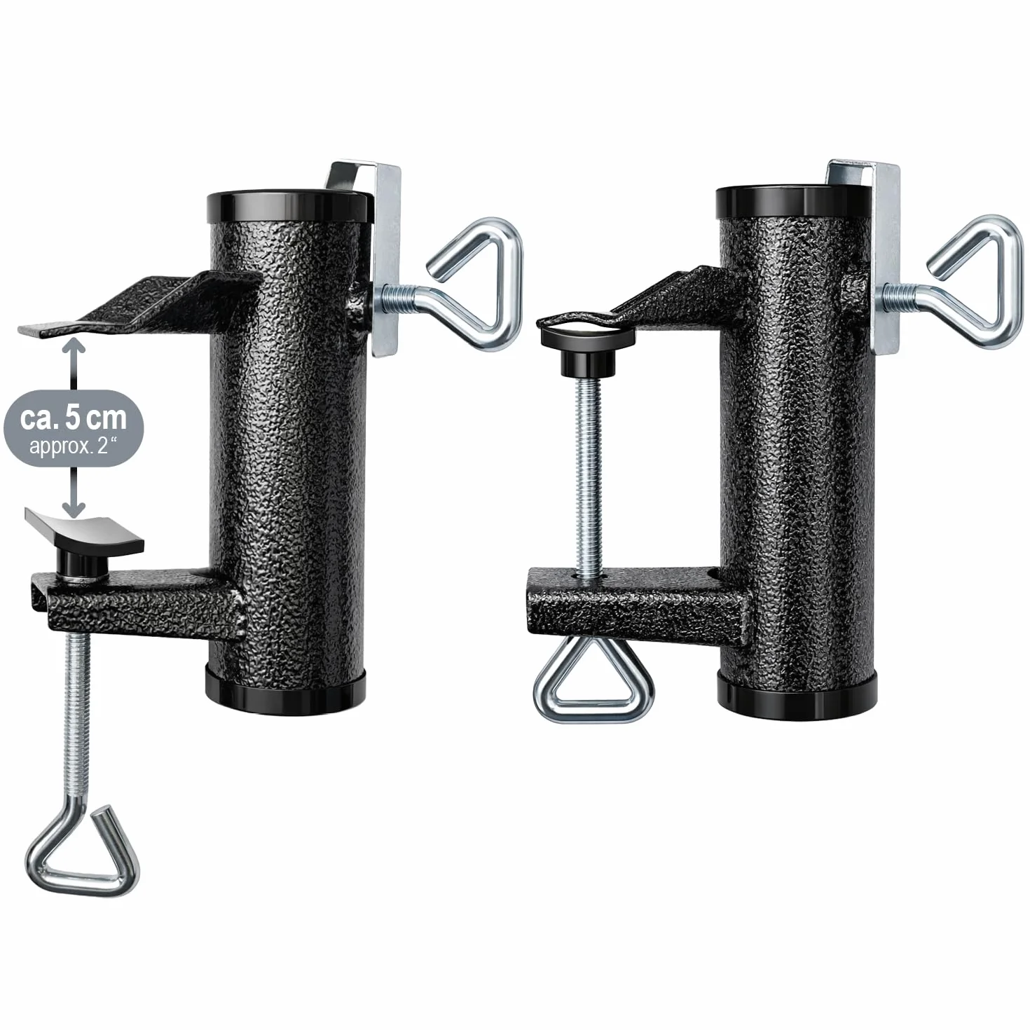 com-four® Uchwyt do parasola ze stali antracyt Ø 25-38mm XL mocowanie balkonowe bez wiercenia