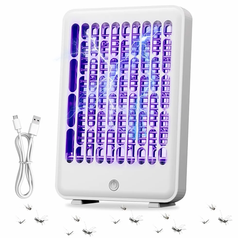 Mineup Elektryczna pułapka na owady, 1200 mAh, lampa na komary, elektryczna, ładowana przez USB, 360° UV, lampa do kuchni, wewnątrz i na zewnątrz, na kemping