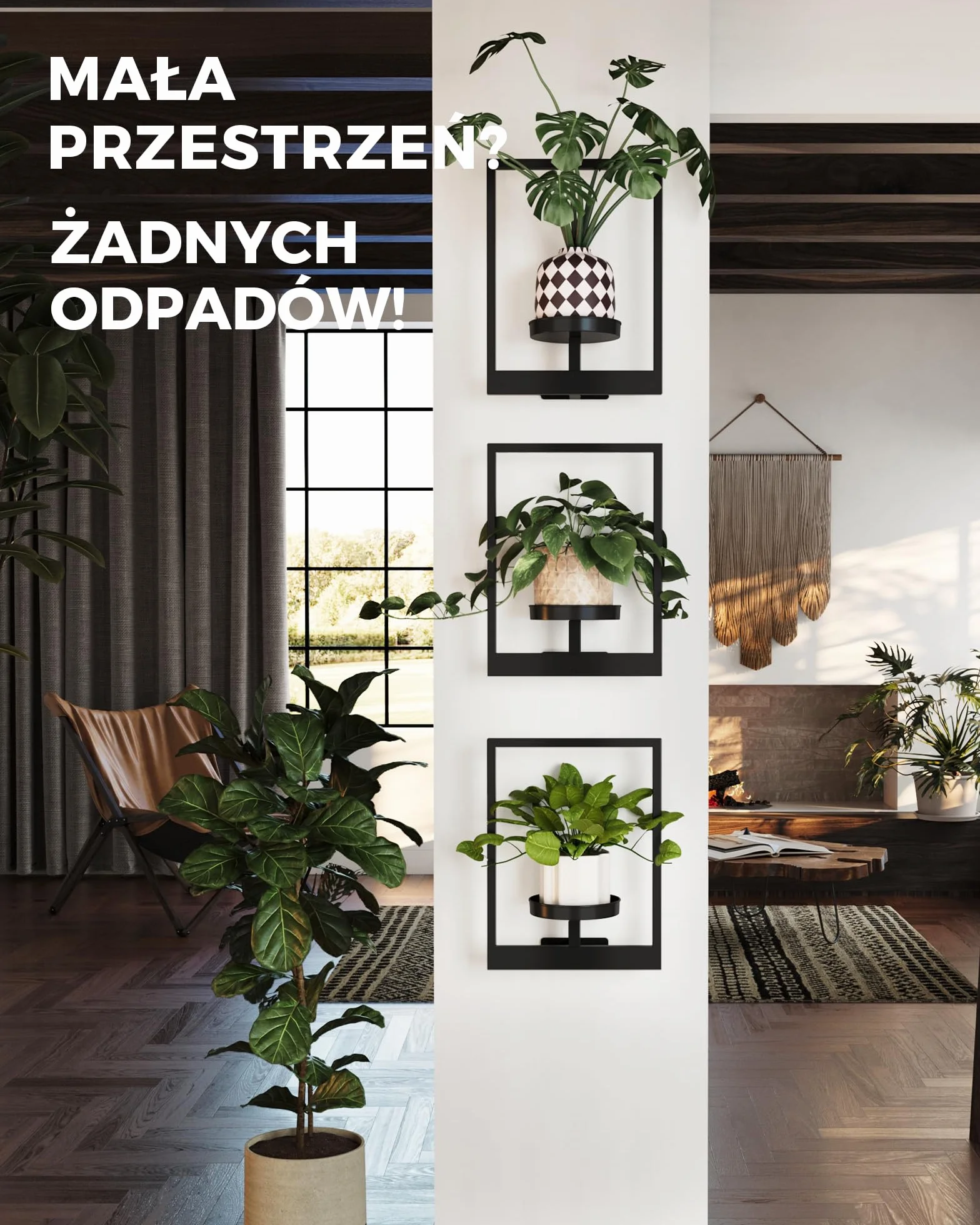 Bamworld Wiszące Doniczki Ścienne 3 szt Osłonki na Rośliny