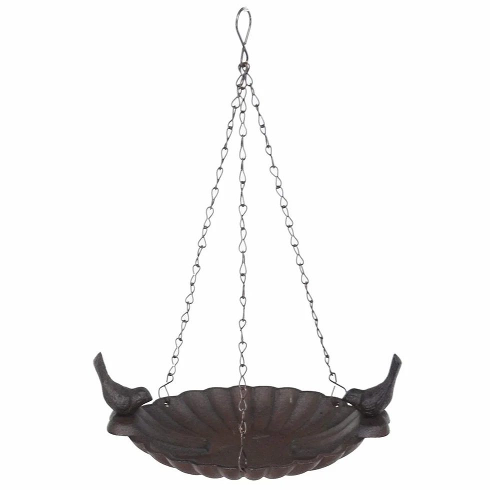 Esschert Design Wiszące poidło dla ptaków z żeliwa i łupka 20,9 x 14,7 x 7,8 cm