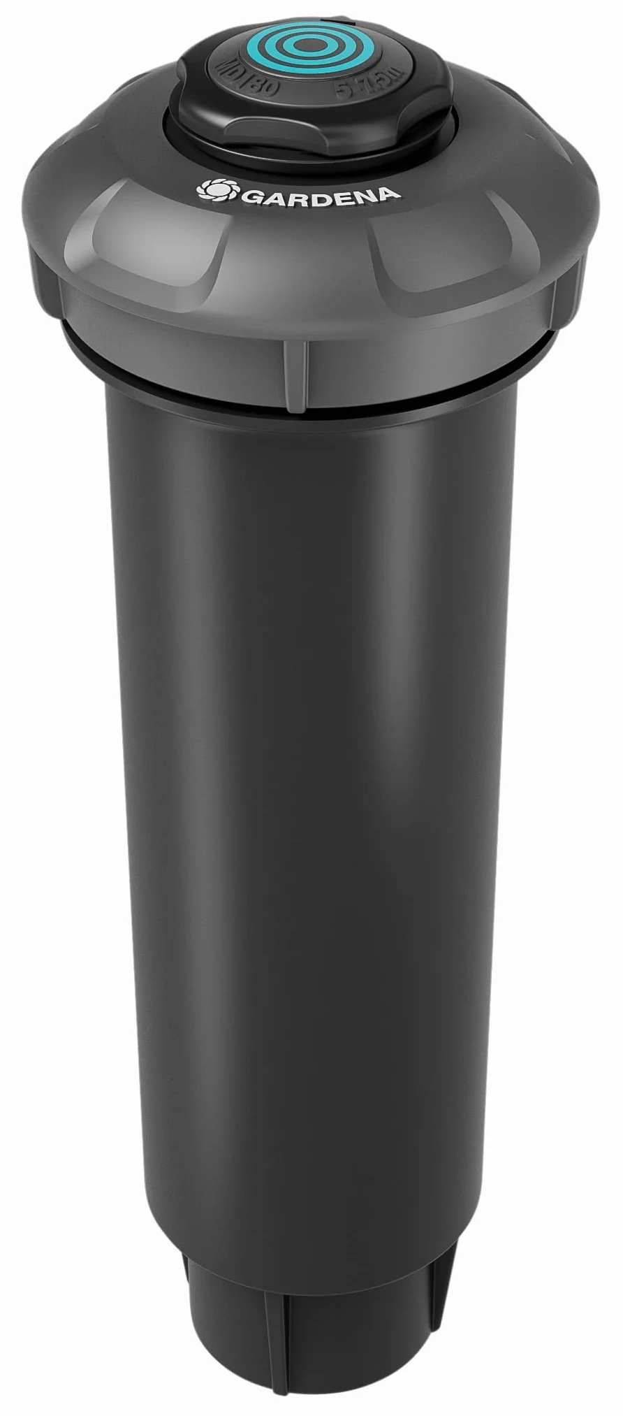 Gardena system tryskaczowy, wpuszczana deszczownica MD180: System nawadniania Pop Up do średniej wielkości trawników do 180 m², zasięg 5-7,5 m, z dyszą rot., gwint wewn. 1/2 cala (8233-20)