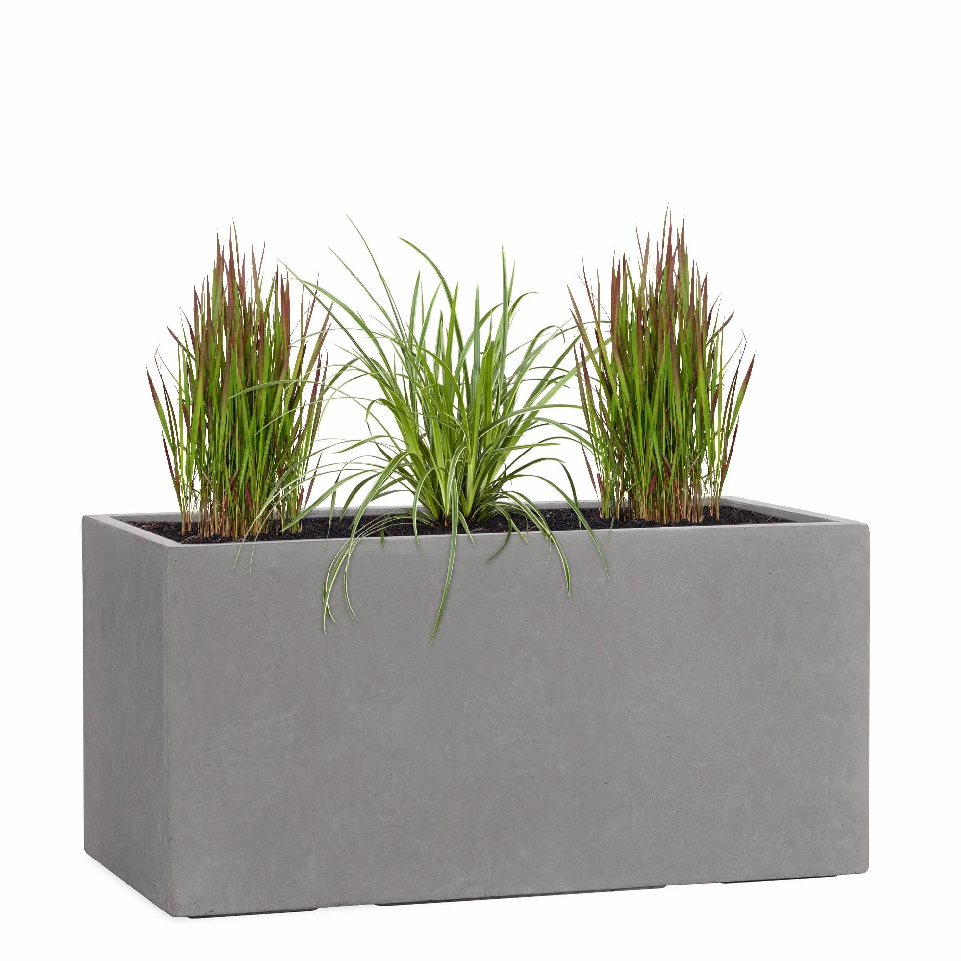 Pflanzwerk® Donica na rośliny TUB, szara, 30 x 60 x 30 cm XXL – prostokątna, duża donica z włókna szklanego, do użytku na zewnątrz i wewnątrz, odporna na mróz, ochrona przed promieniowaniem UV