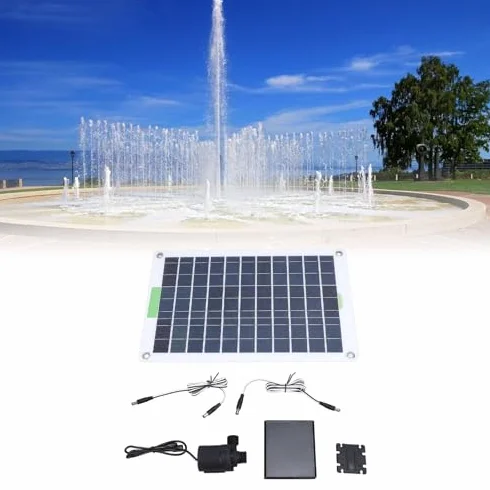 Solarna pompa fontannowa, monokrystaliczna pompa do stawu słonecznego 100 W, niski poziom hałasu, pompa solarna do fontanny wodnej z silnikiem 12 V DC, energooszczędna pompa solarna do ogrodu
