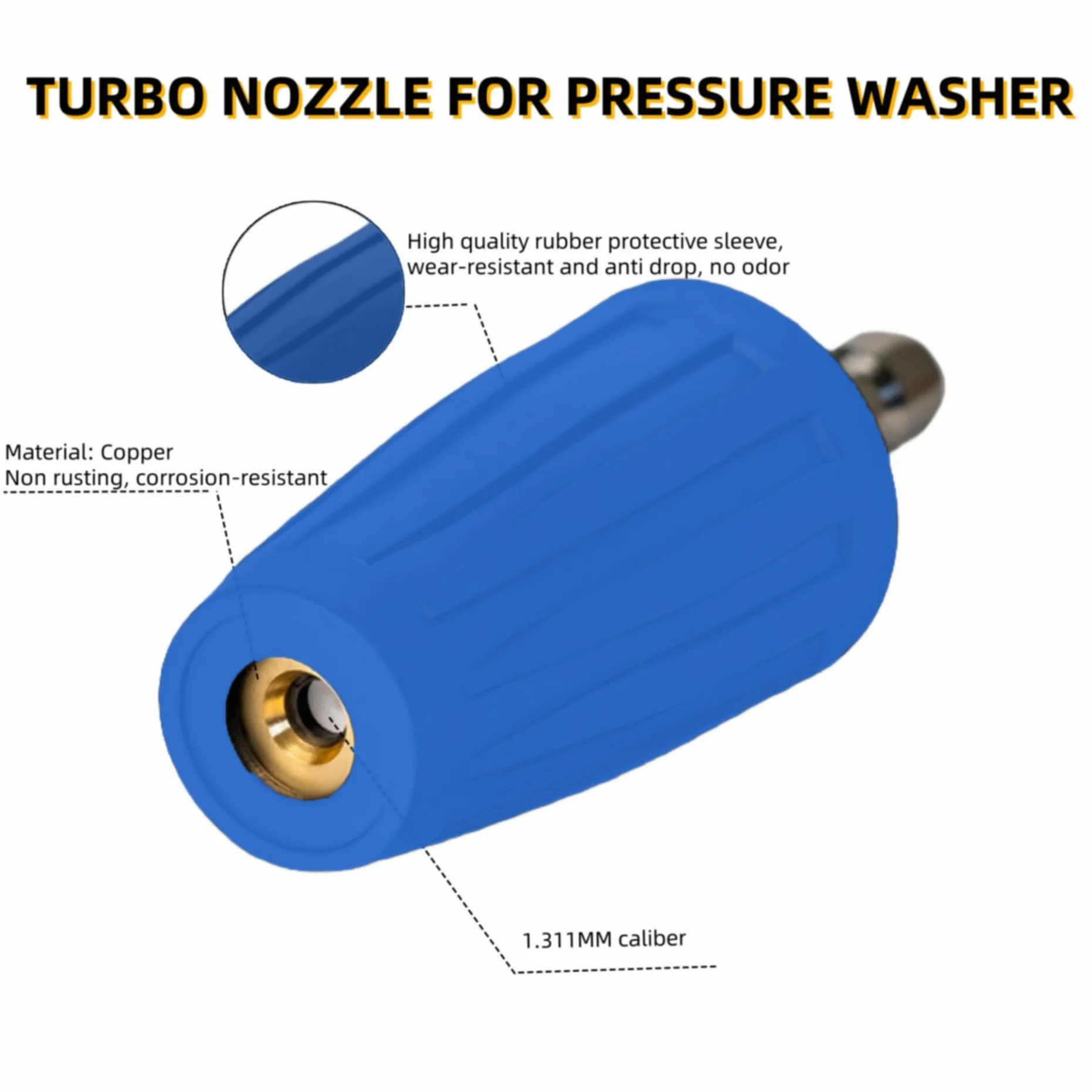 Obrotowa dysza turbo do myjki ciśnieniowej 4000 Psi 1/4 cala niebieska