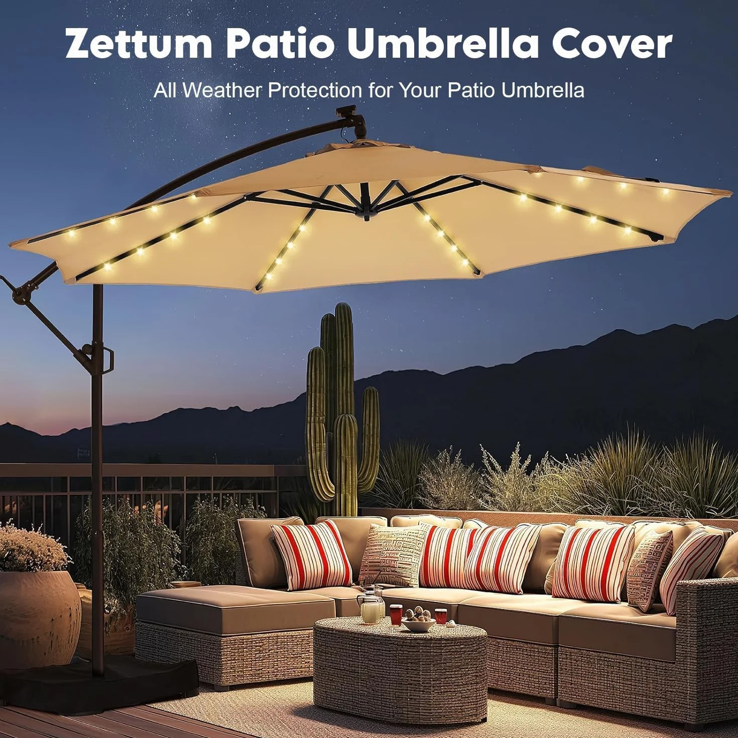 Zettum Pokrowce na parasole ogrodowe 600D wodoodporny 215x30x66/44cm