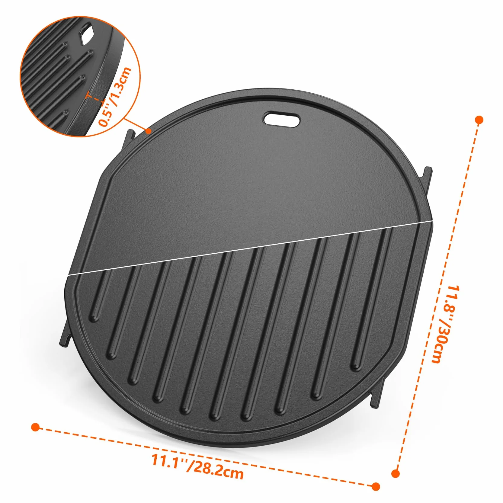 Onlyfire Żeliwna płyta grillowa do Weber Gourmet BBQ System, Odwracalna do GS4 Spirit II 200/300, Genesis II E-310, LX S-440