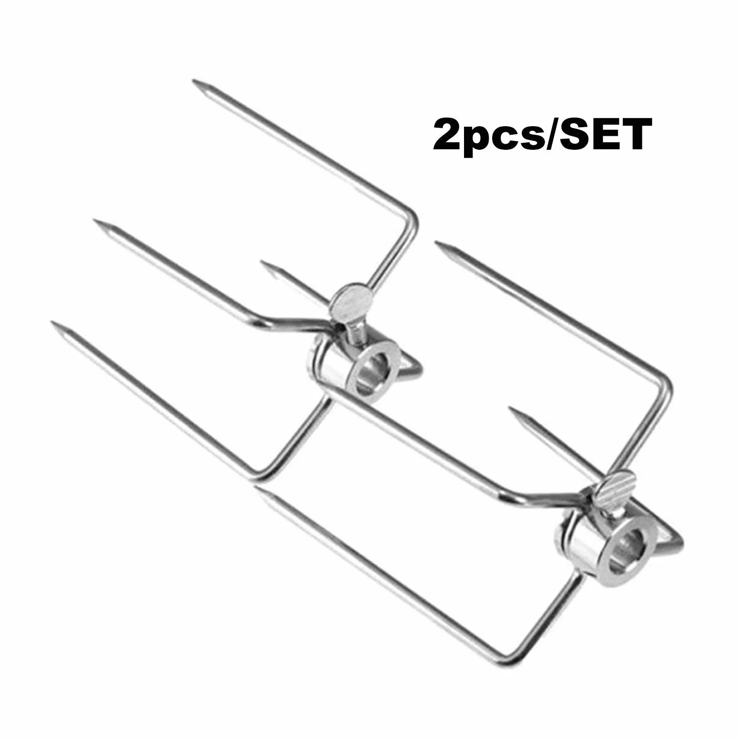 Wytrzymałe widelce do mięsa ze stali nierdzewnej do grilla Rotisserie akcesoria do 5/40 cm kwadratowych prętów do rożka, zestaw 2 szt