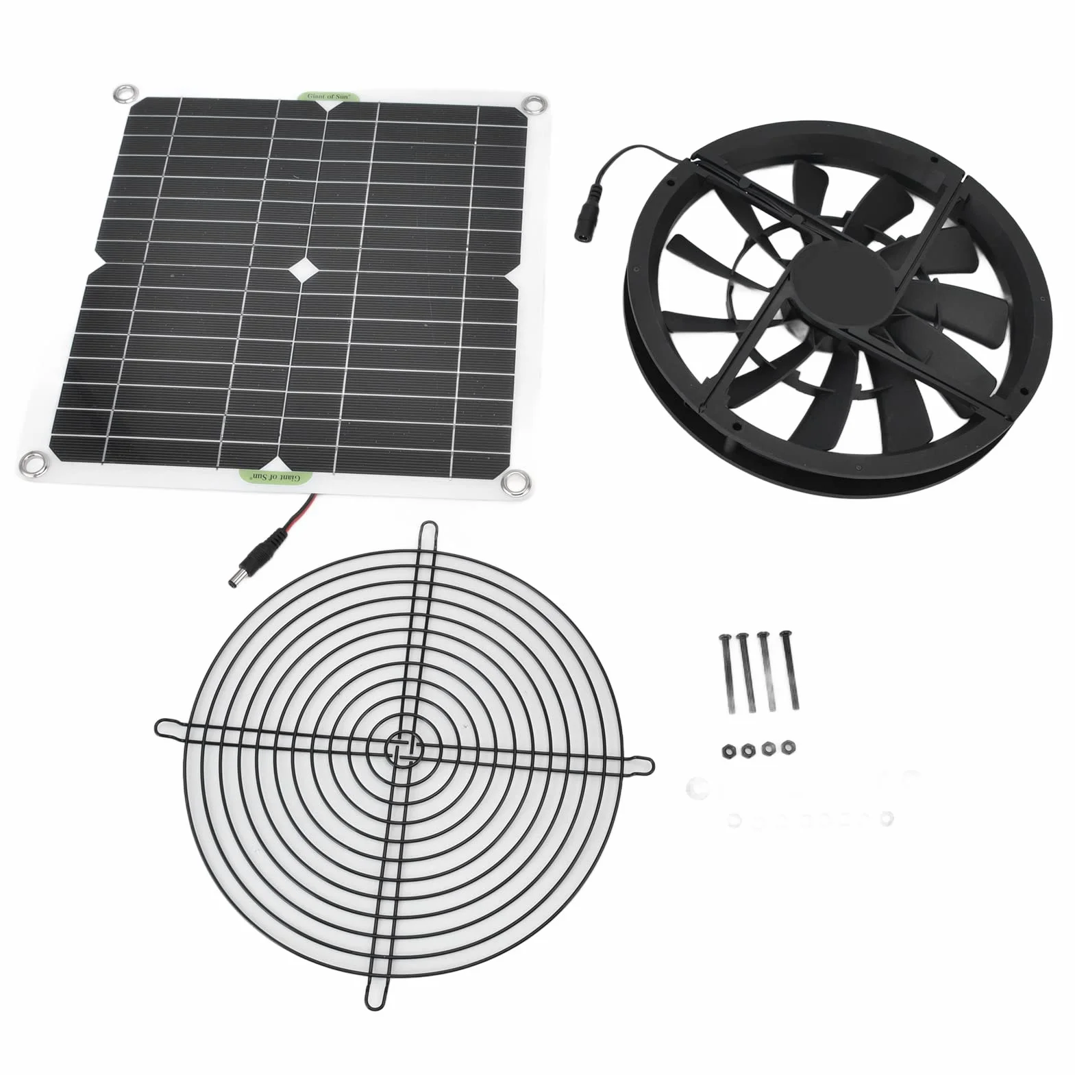 Wentylator wydechowy z energią słoneczną, wentylator zasilany energią słoneczną 100 W, zestaw paneli słonecznych, wentylator szklarniowy, wentylator solarny do domu, szklarni, chłodzenia domku dla